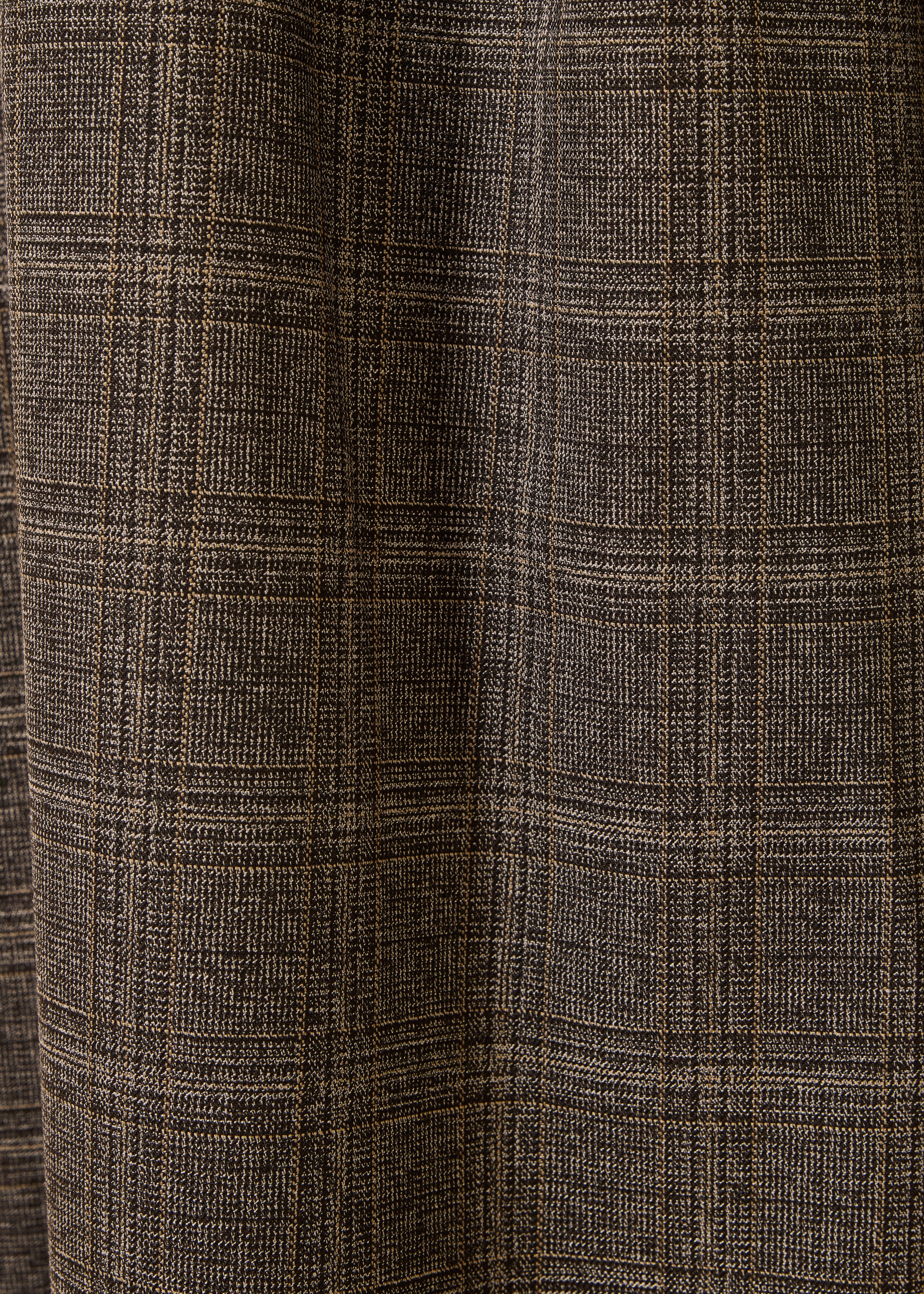 Brown Checked 7/8 Culotte Skirt Pants