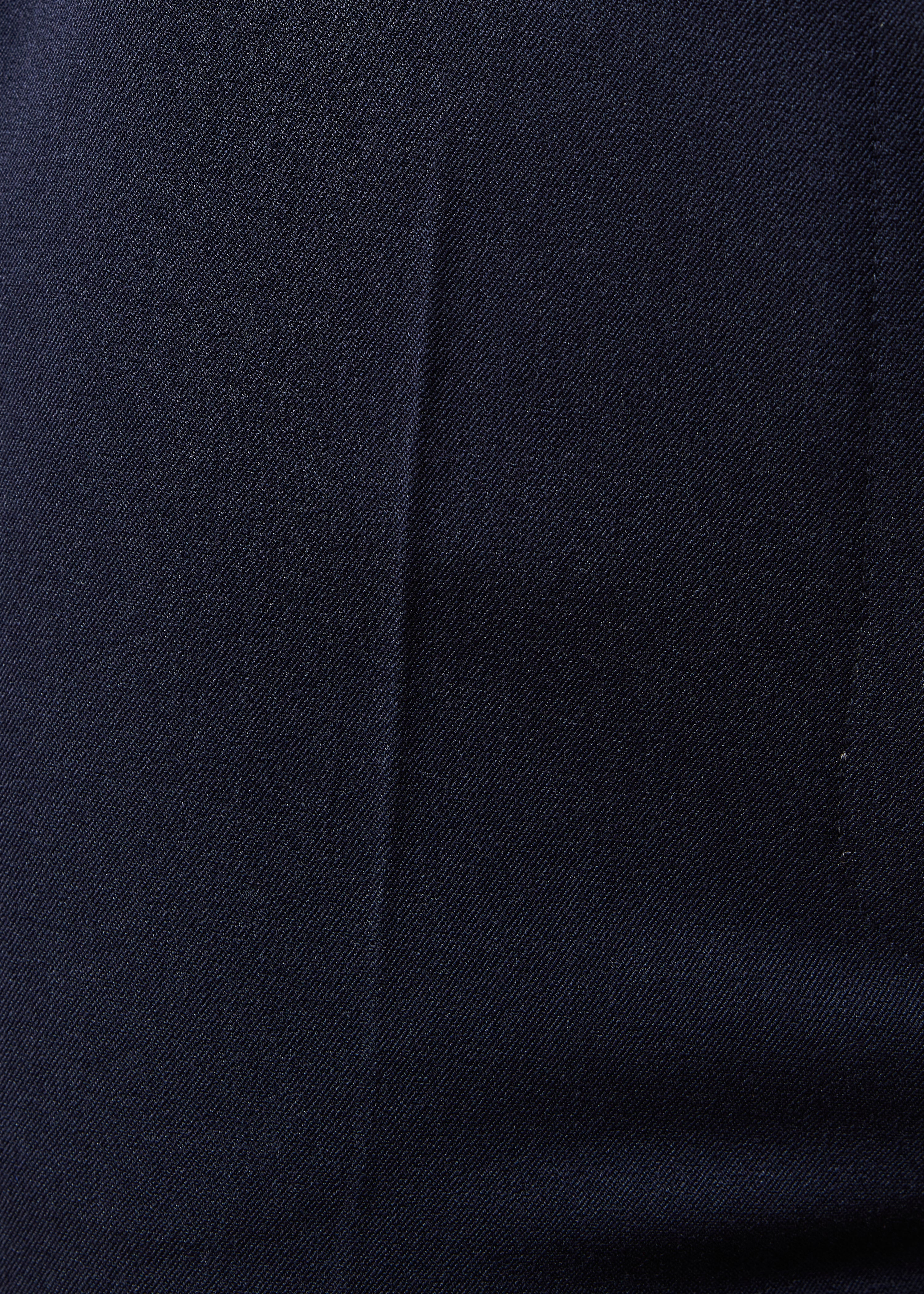 Pantalon droit cropped bleu marine avec revers