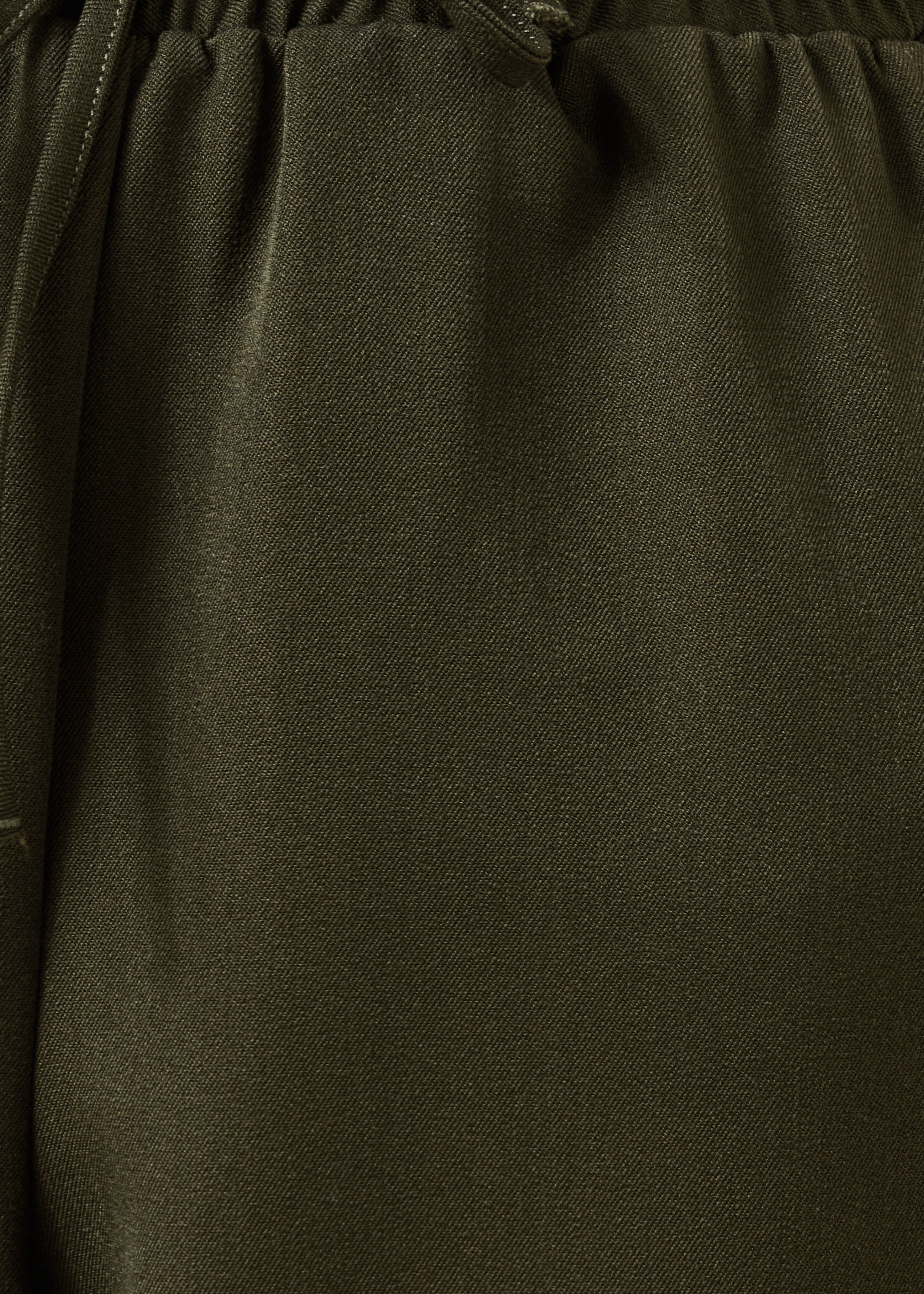 Kaki carrot-fit broek met elastische tailleband
