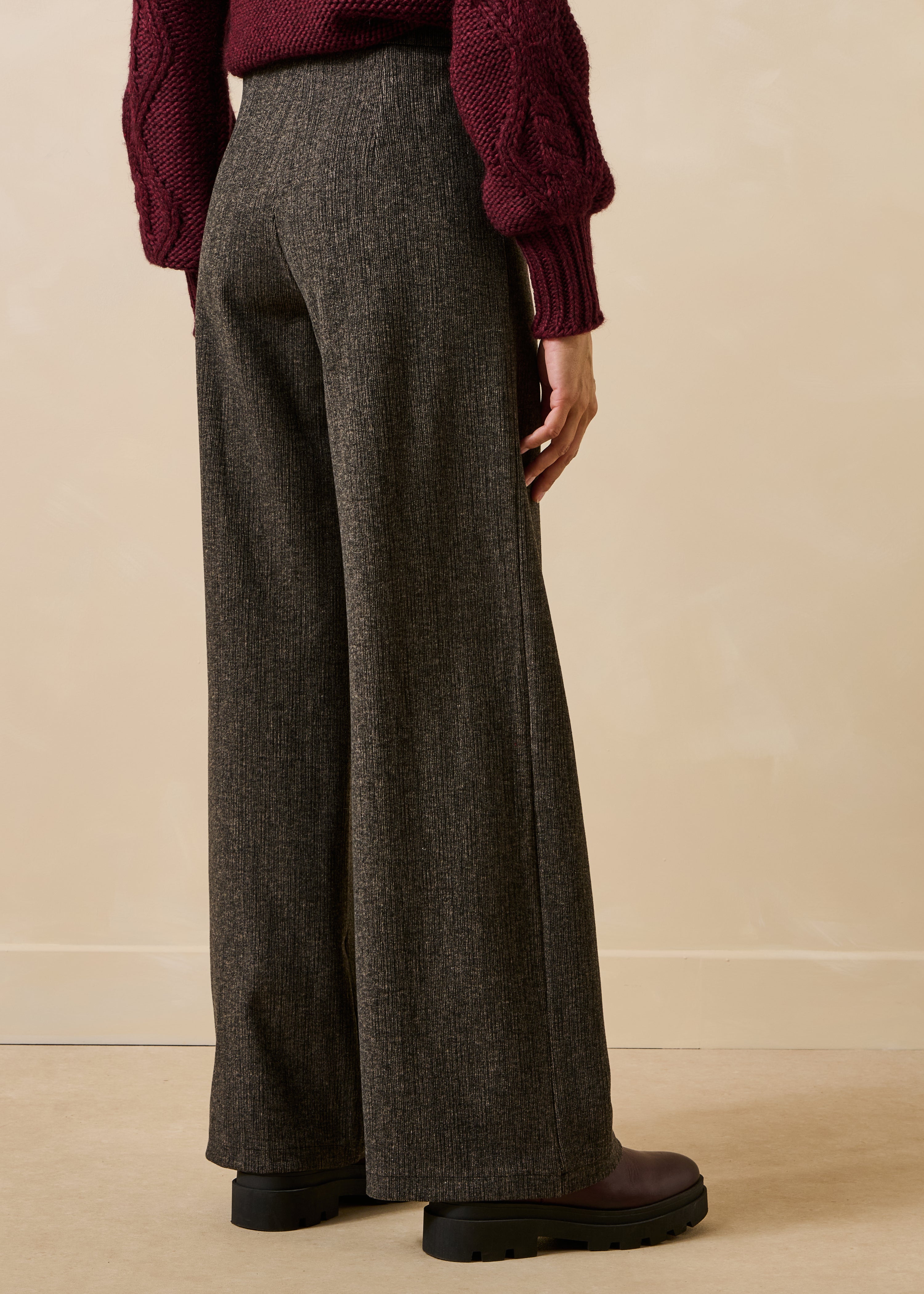 Pantalon droit marron en milano