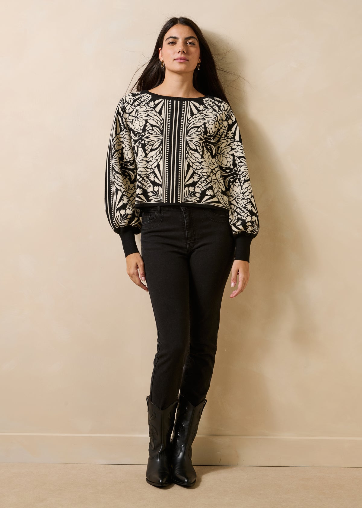 Pull noir et blanc - Gambie
