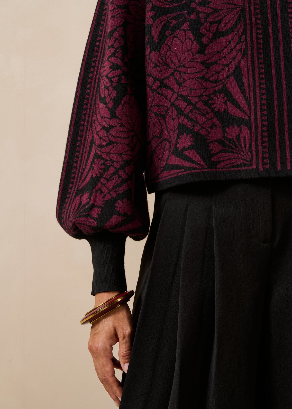 Pullover schwarz und aubergine - Gambie