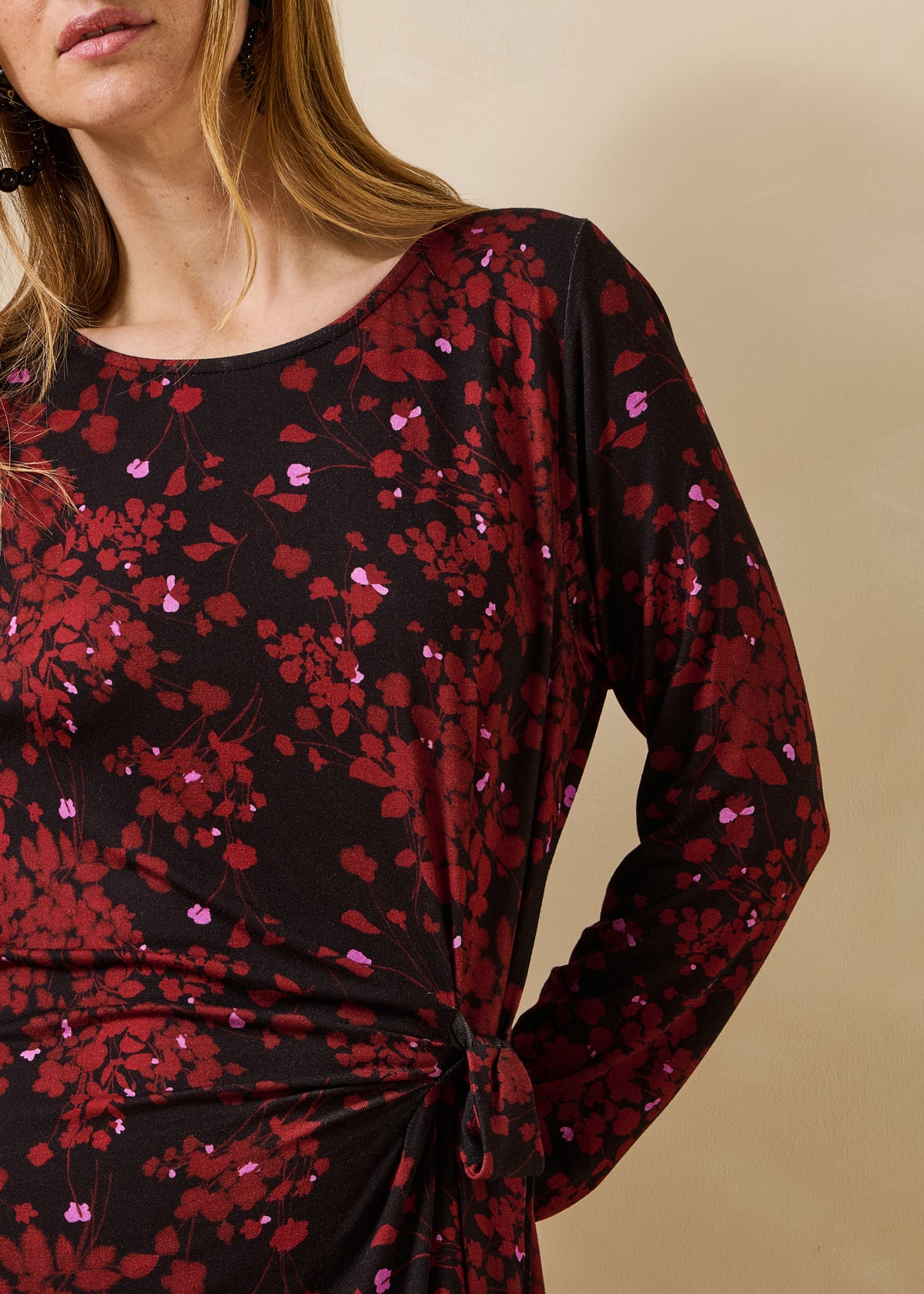 Bordeaux and black dress - Gacila