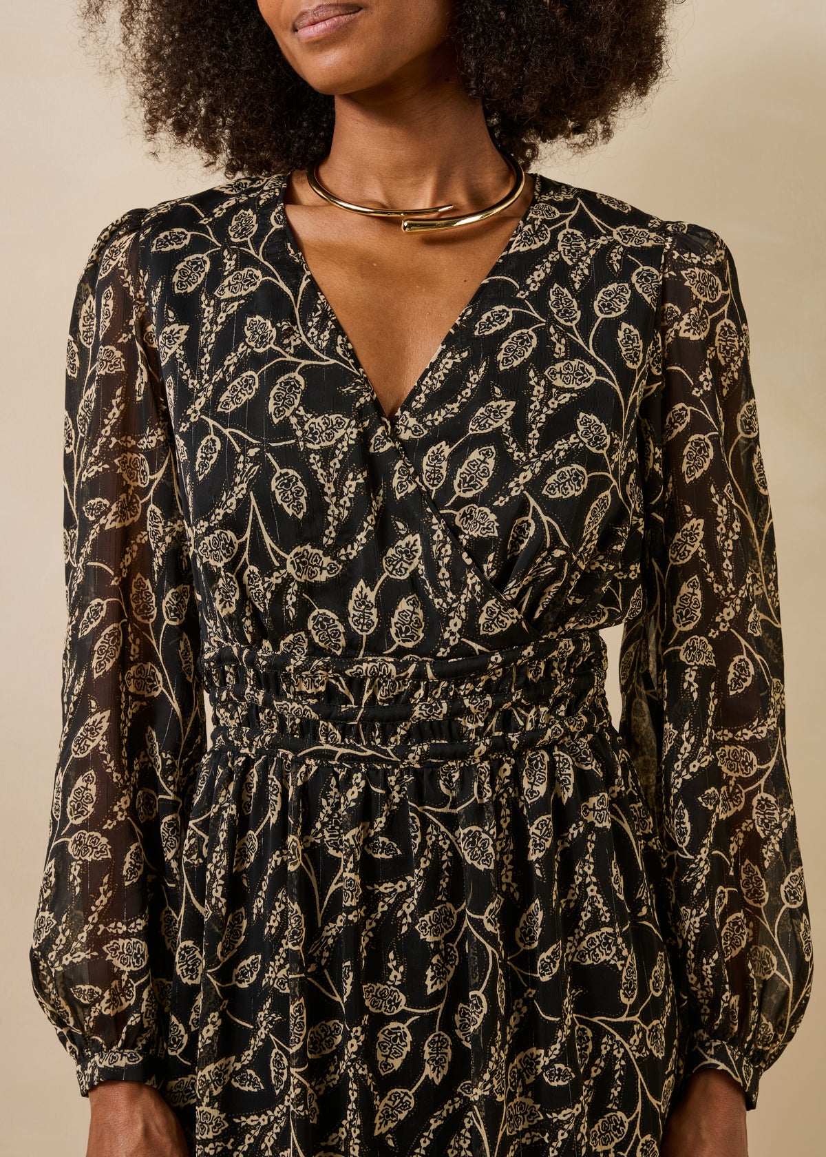 Vestido largo negro y crudo - Greola