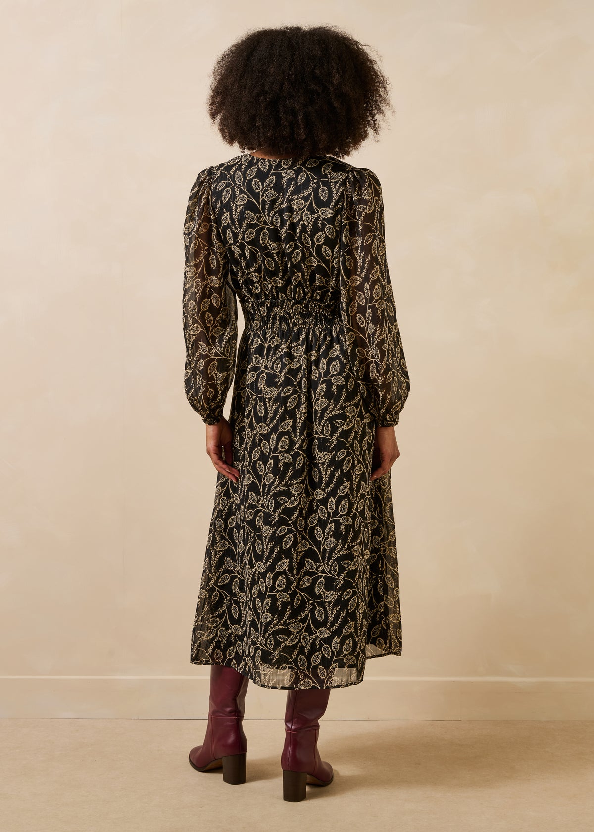 Vestido largo negro y crudo - Greola