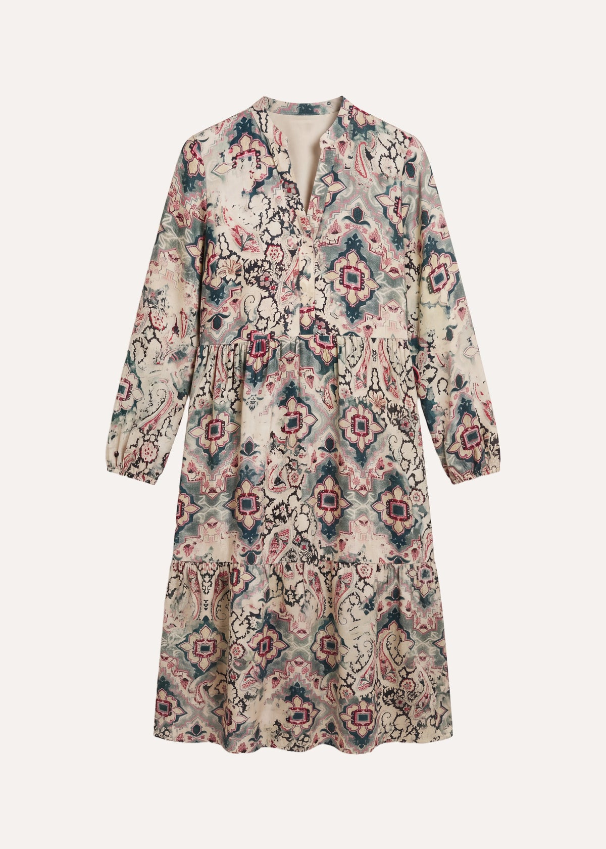 Robe écru et vert - Groquet