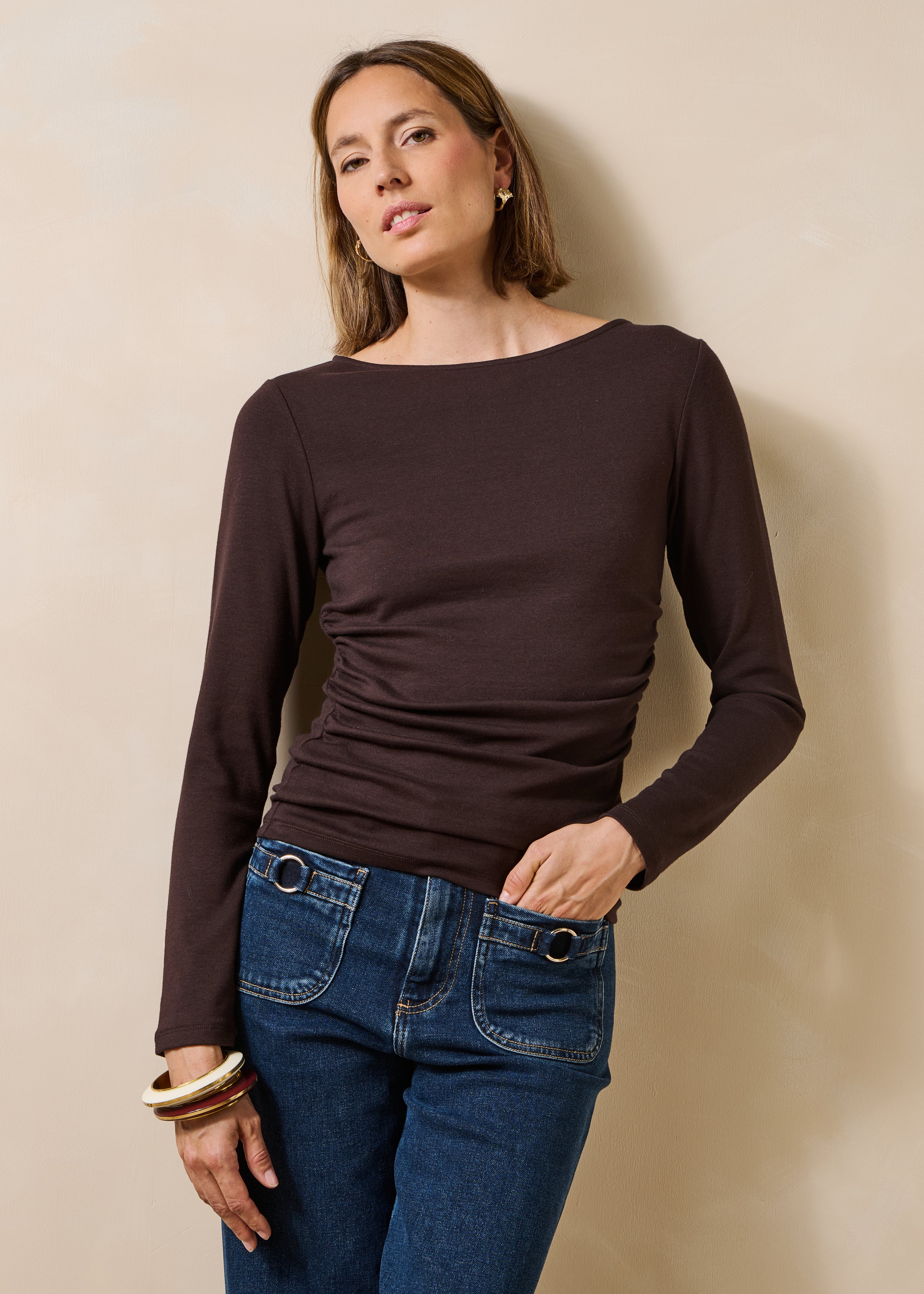 T-shirt marron