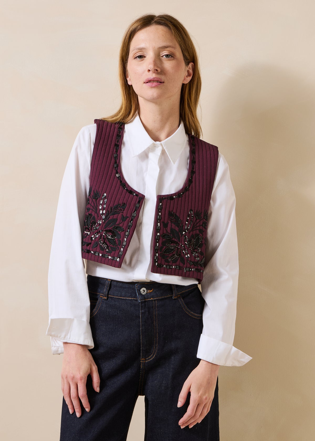 Veste aubergine et noir - Ganesh