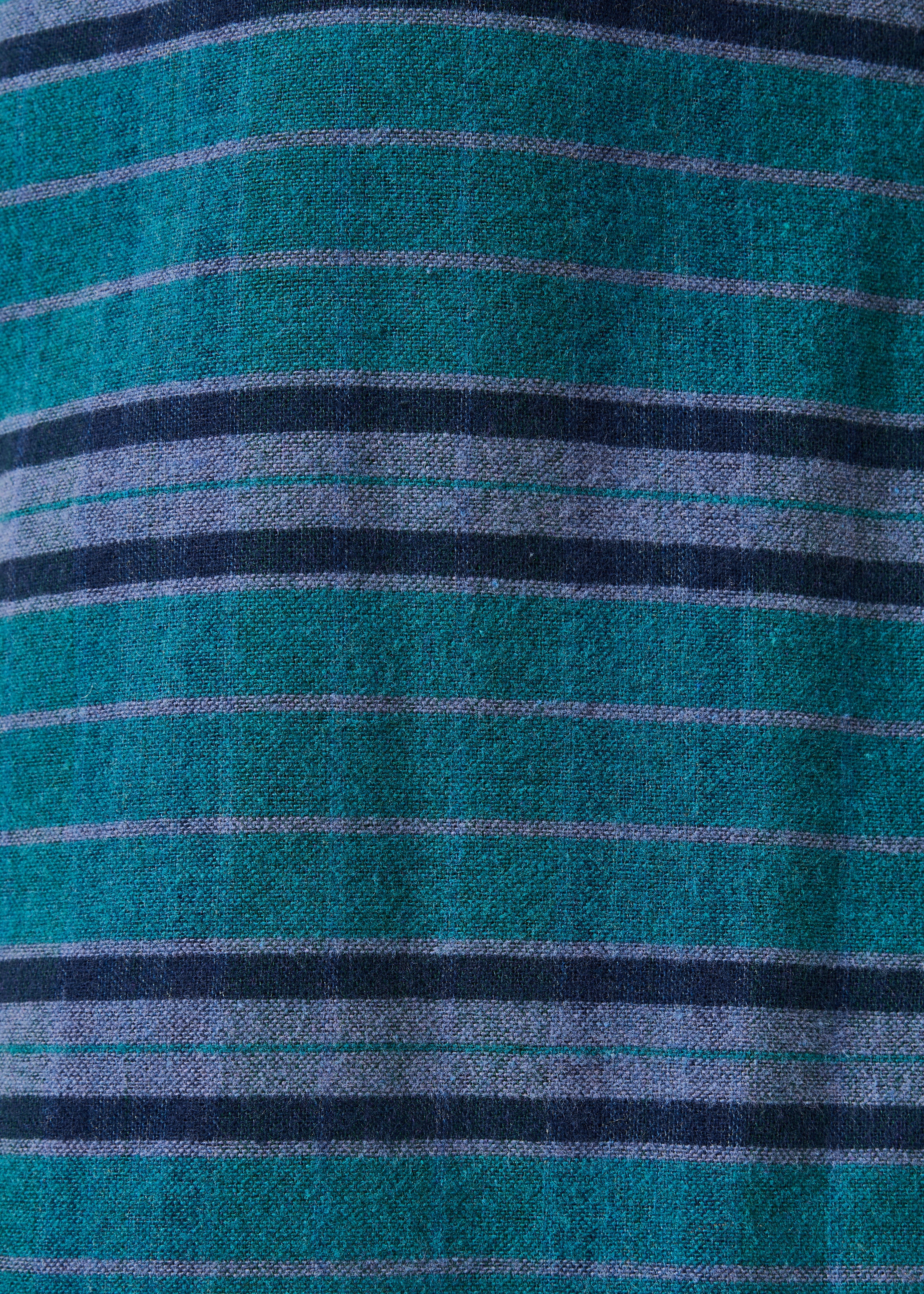 Camicia ampia blu petrolio a righe maniche lunghe