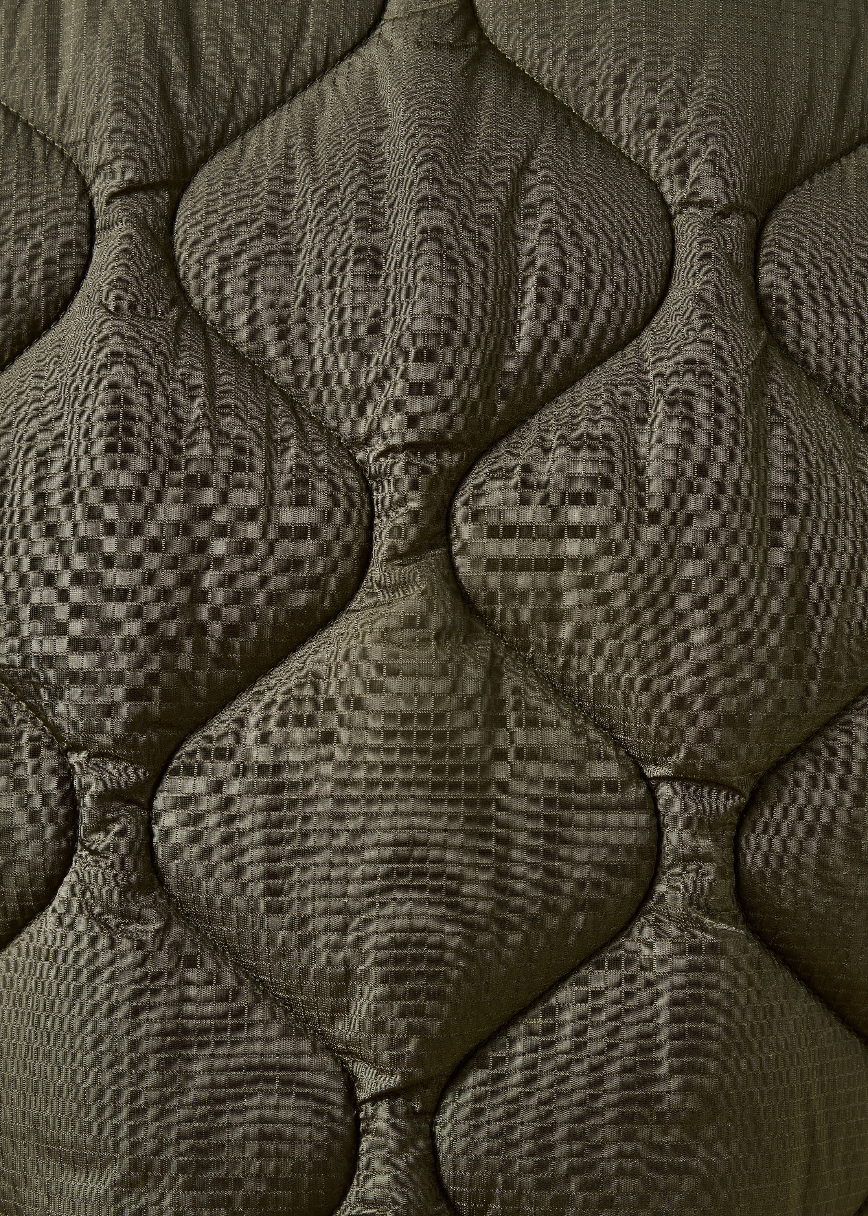 Short quilted khaki puffer jacket