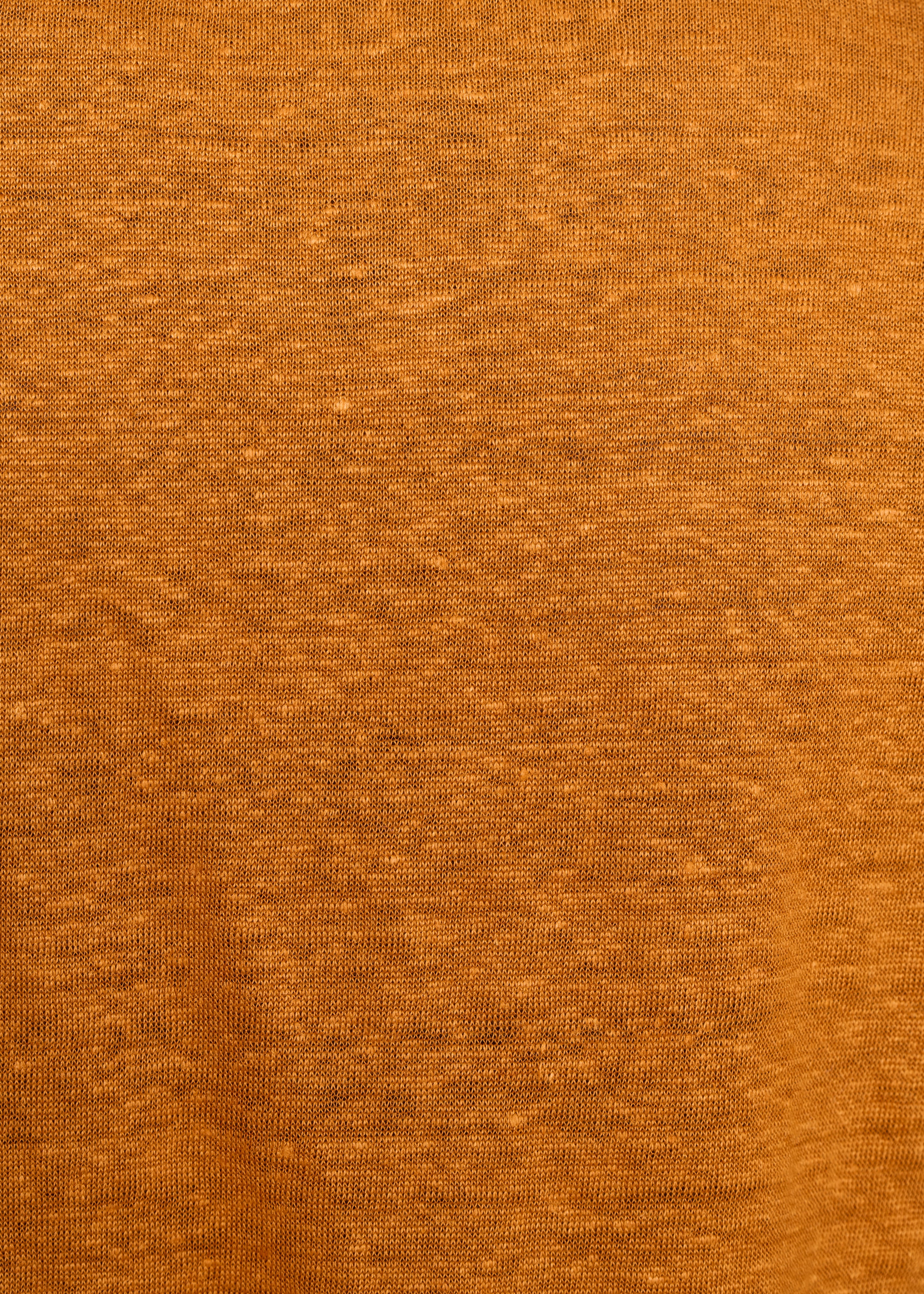 Camiseta ocre de lino manga corta