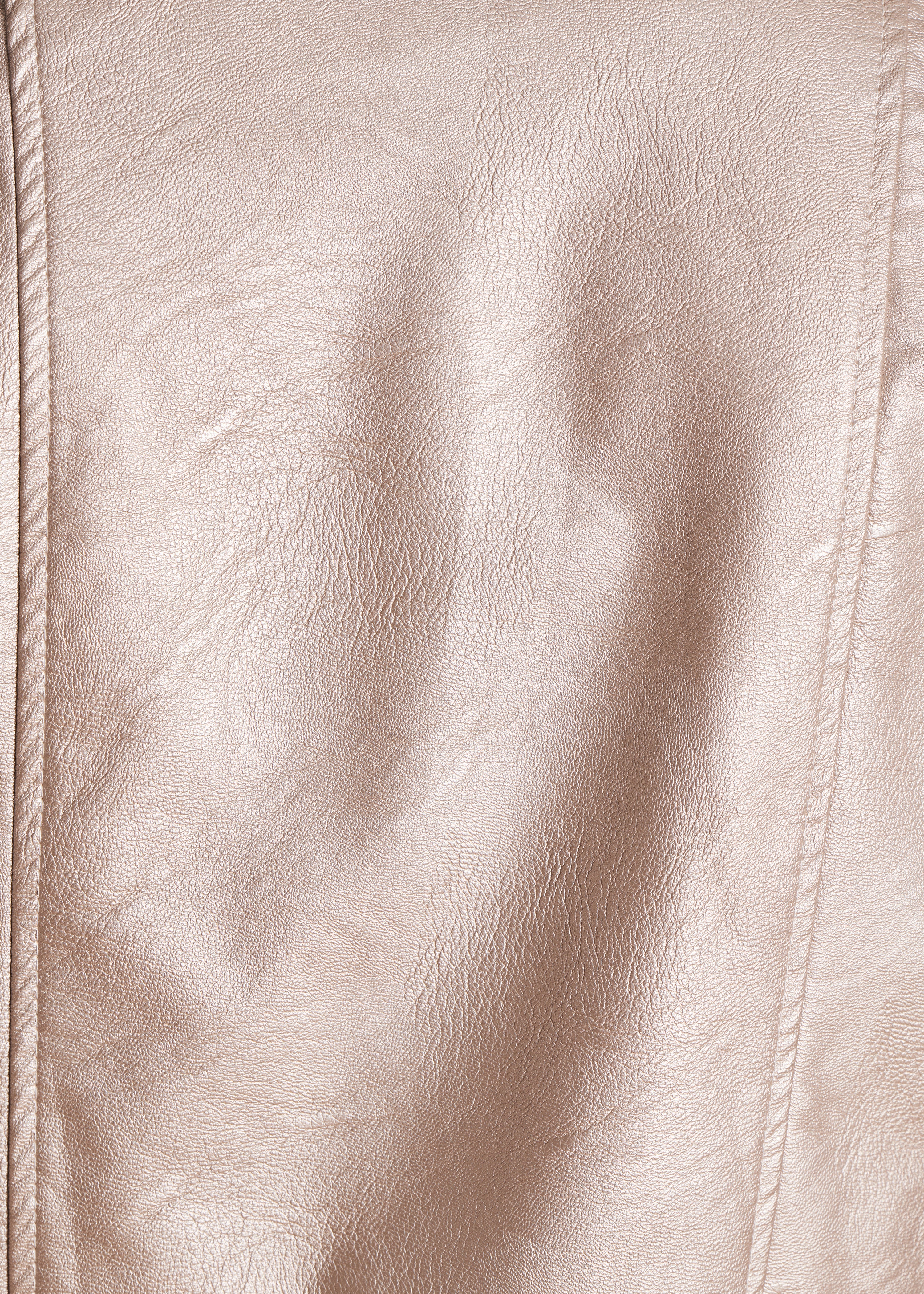 Beigefarbene, irisierende, kurze Jacke im Biker-Stil