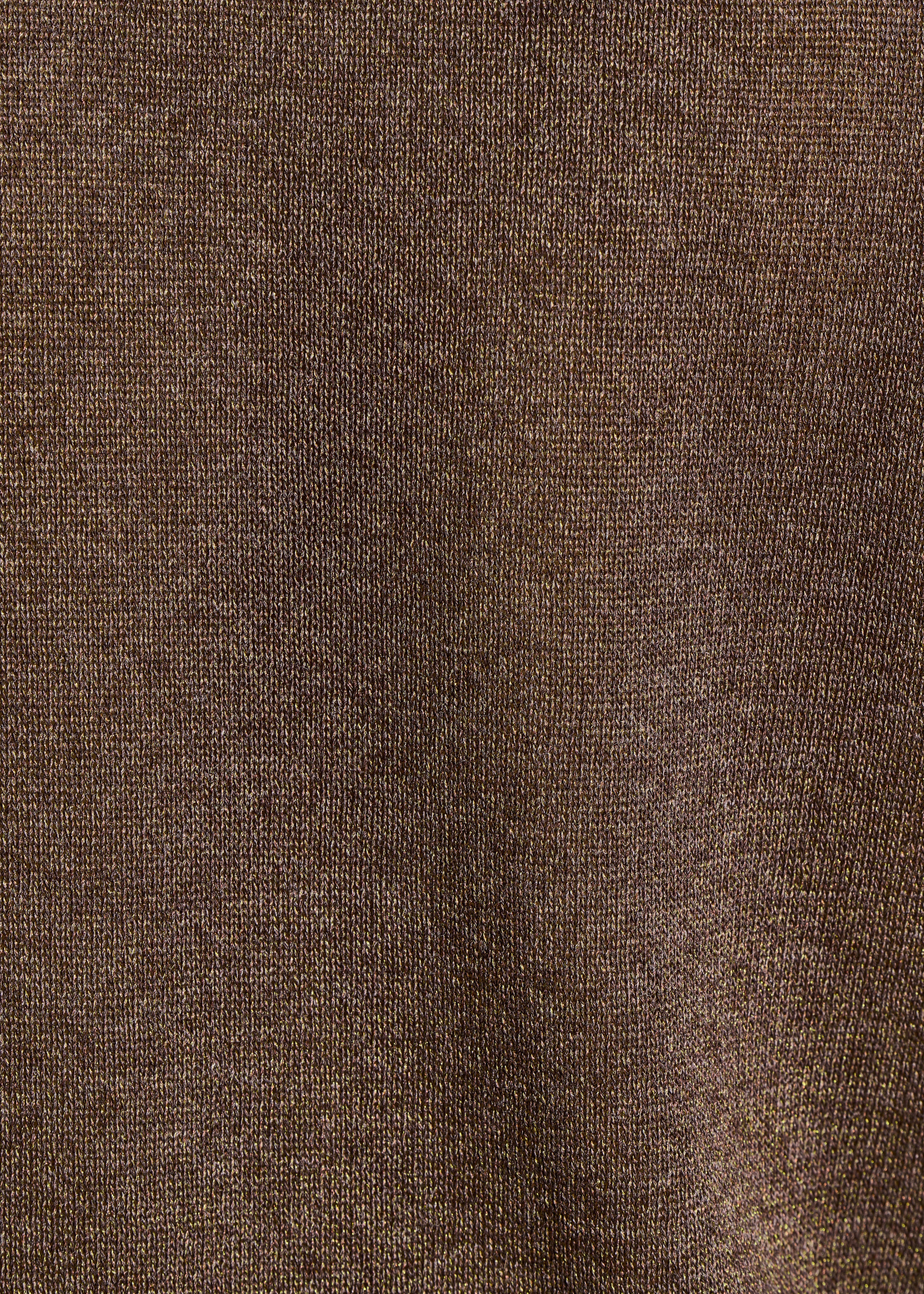 Gilet court marron en maille fine irisée