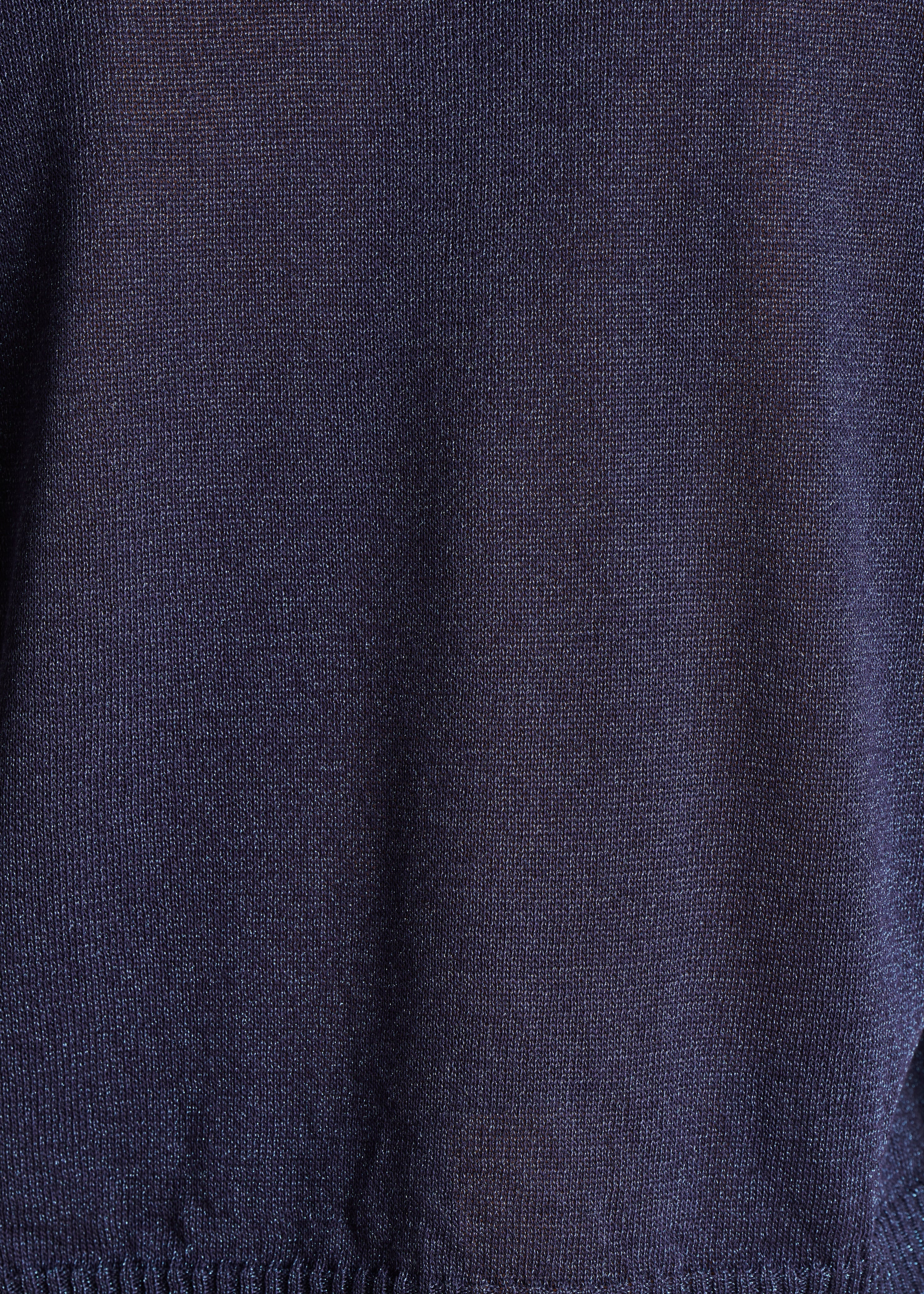Kort marineblauw vest met lange mouwen en V-hals