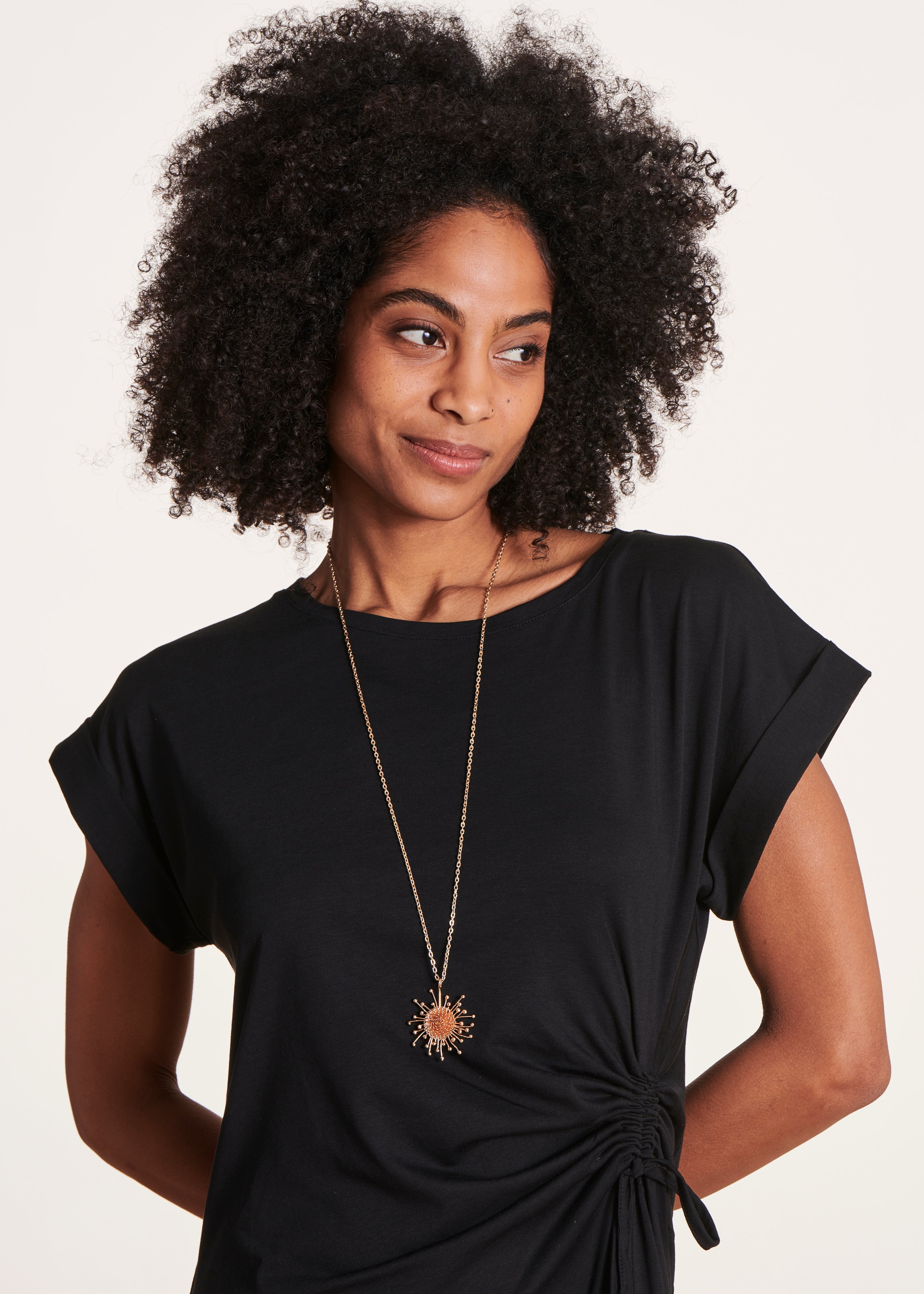 Sun tassel long necklace