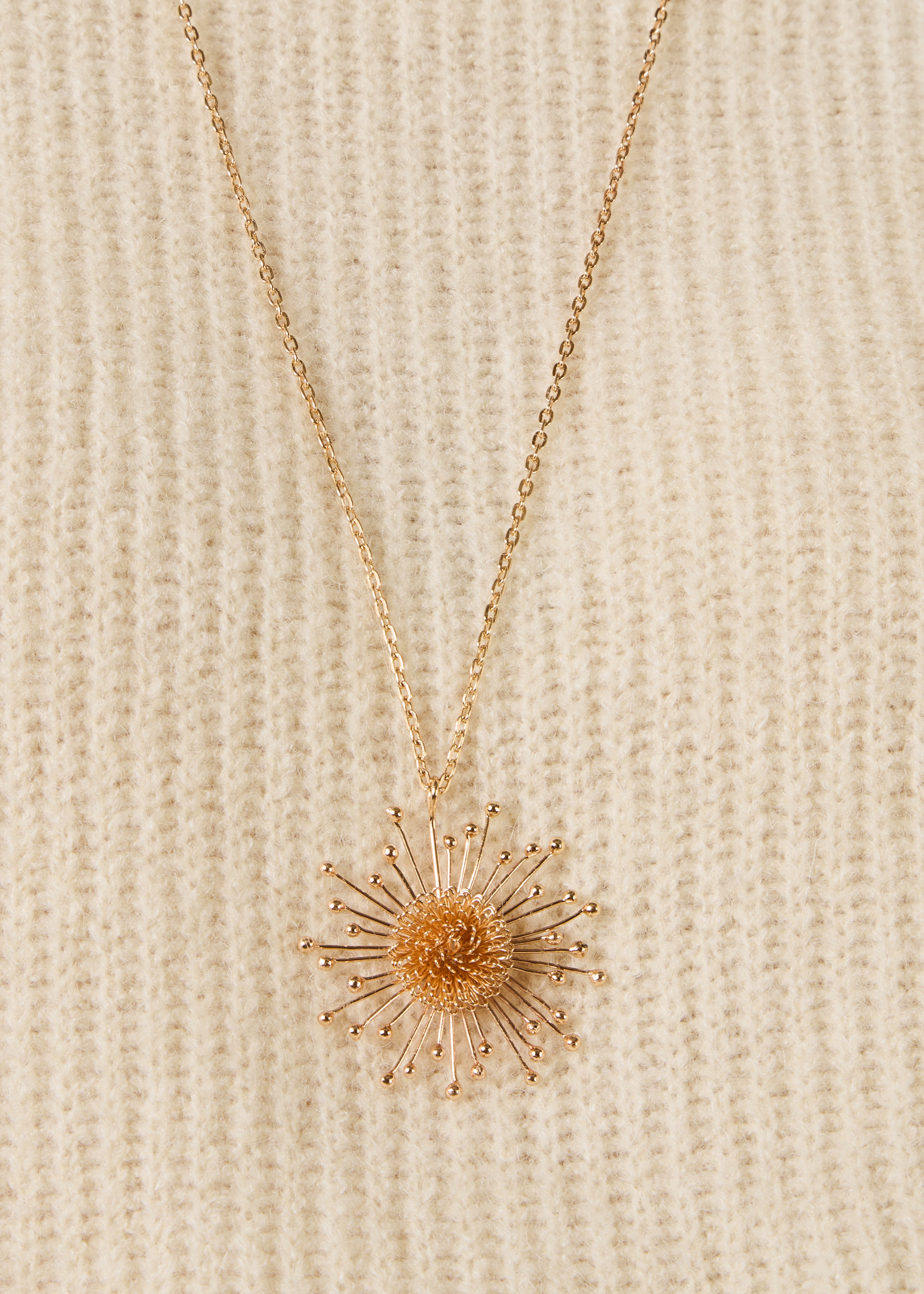 Collier sautoir pampille soleil