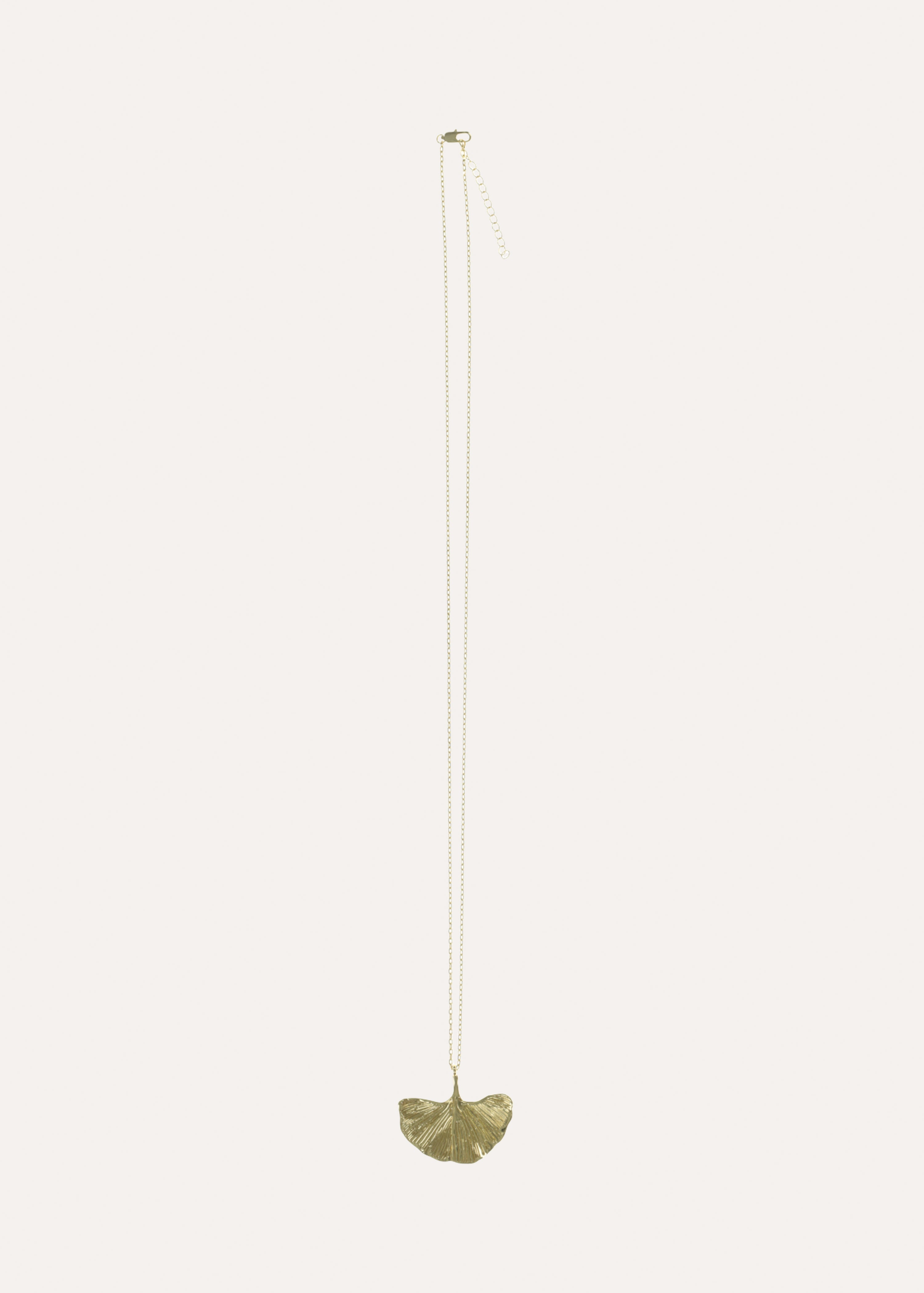 Goldene lange Halskette mit Ginkgo-Blume
