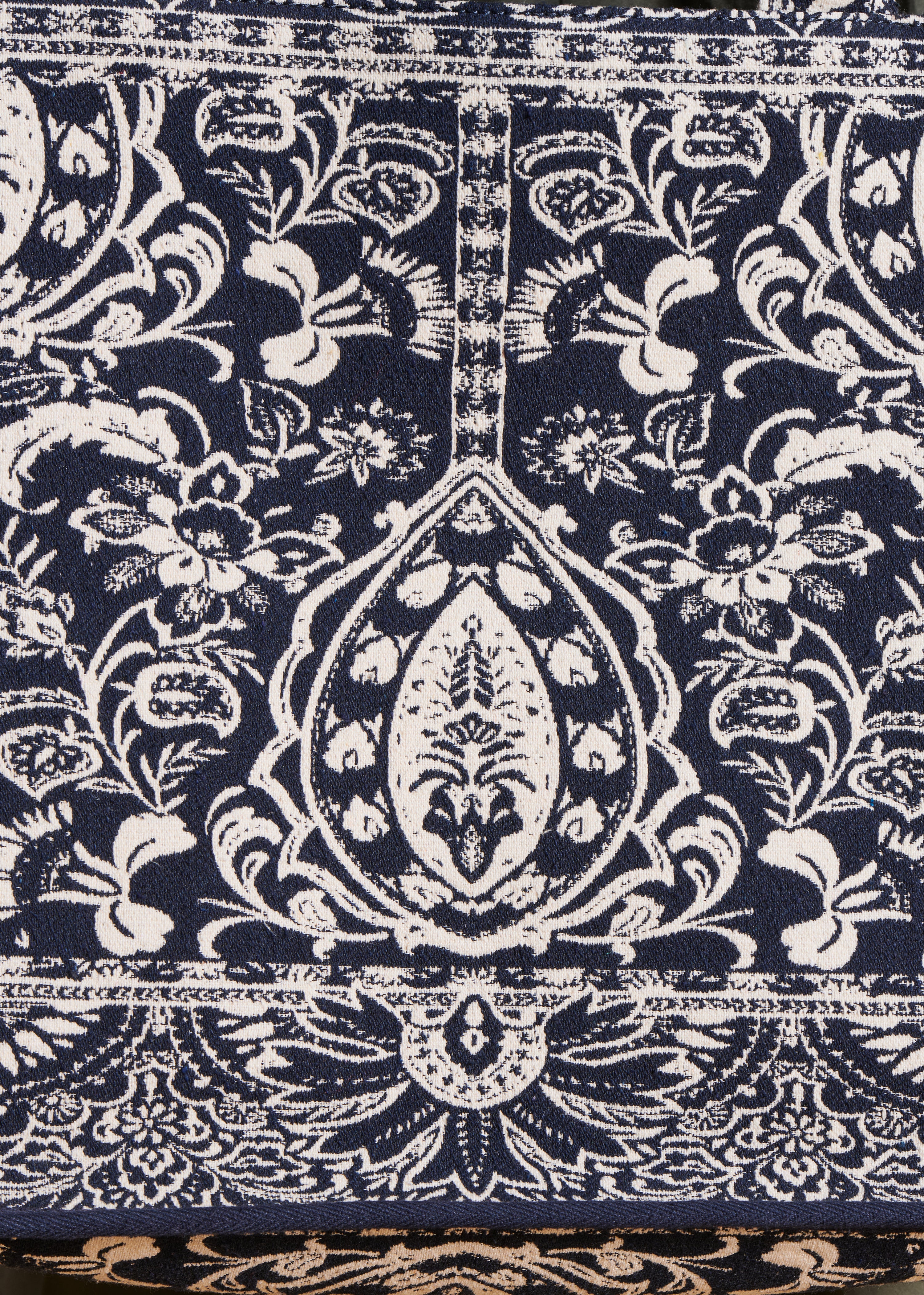 Saco tote azul-marinho em jacquard