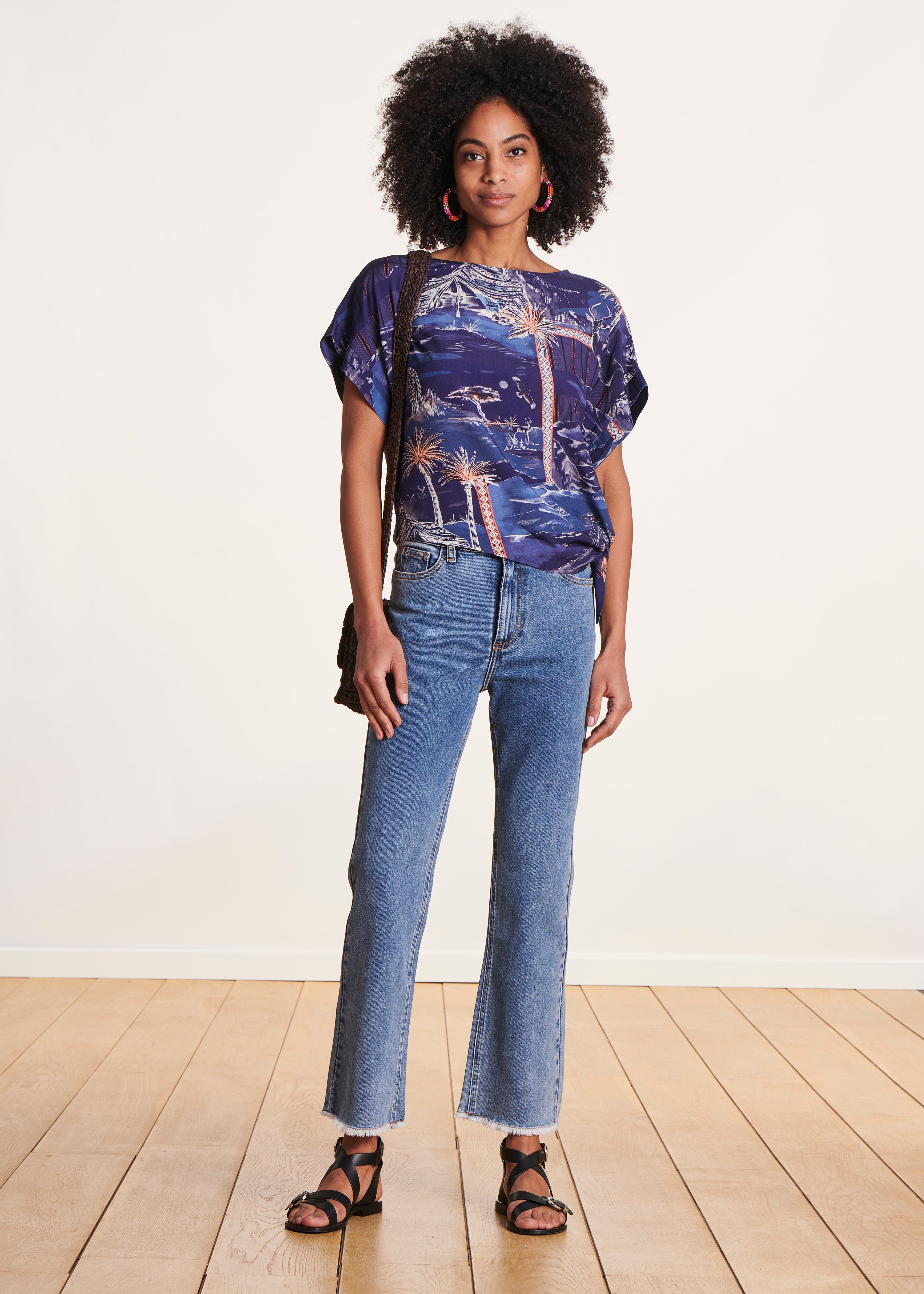Jean clair cropped en coton biologique