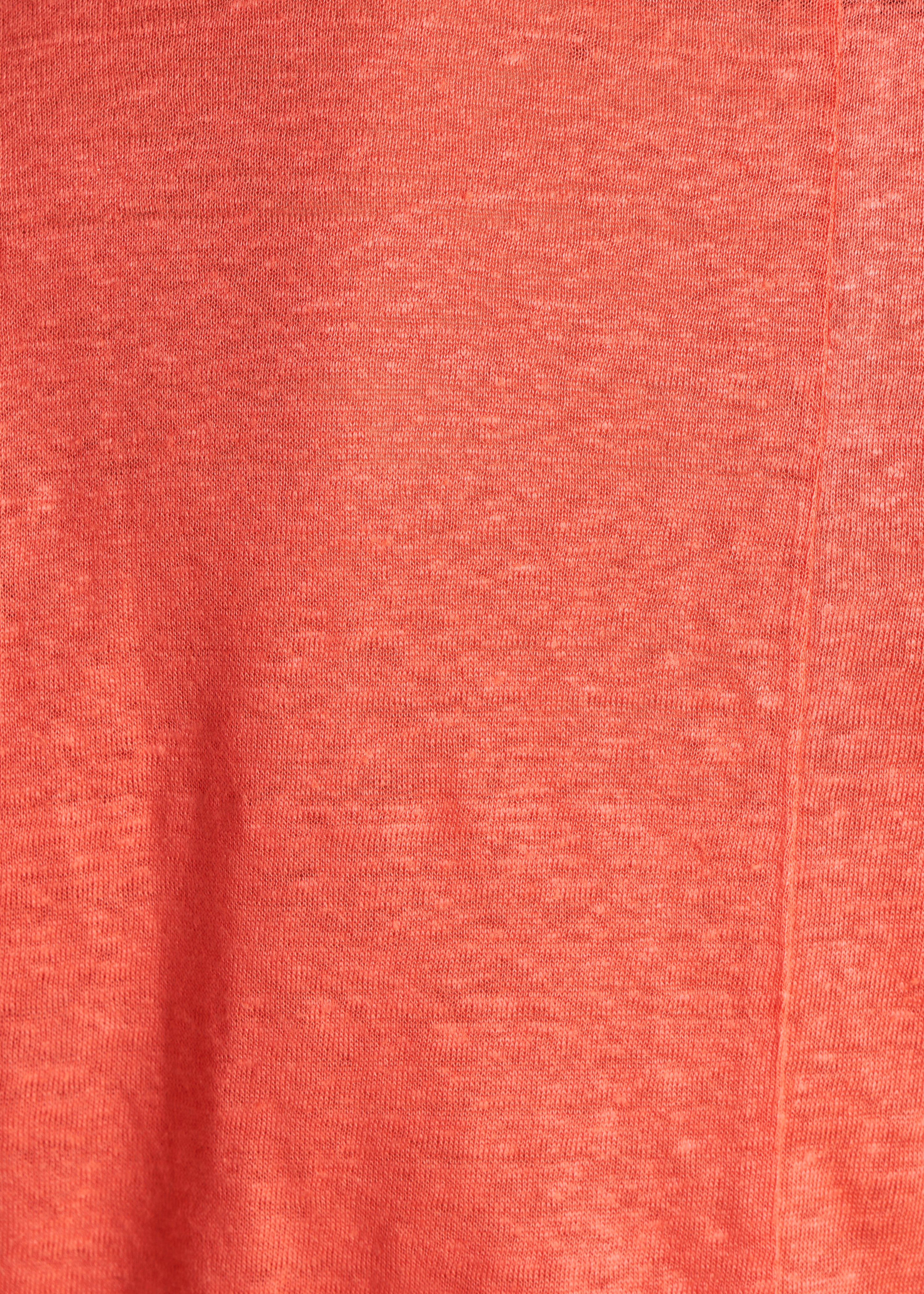 T-shirt orange en lin manches courtes