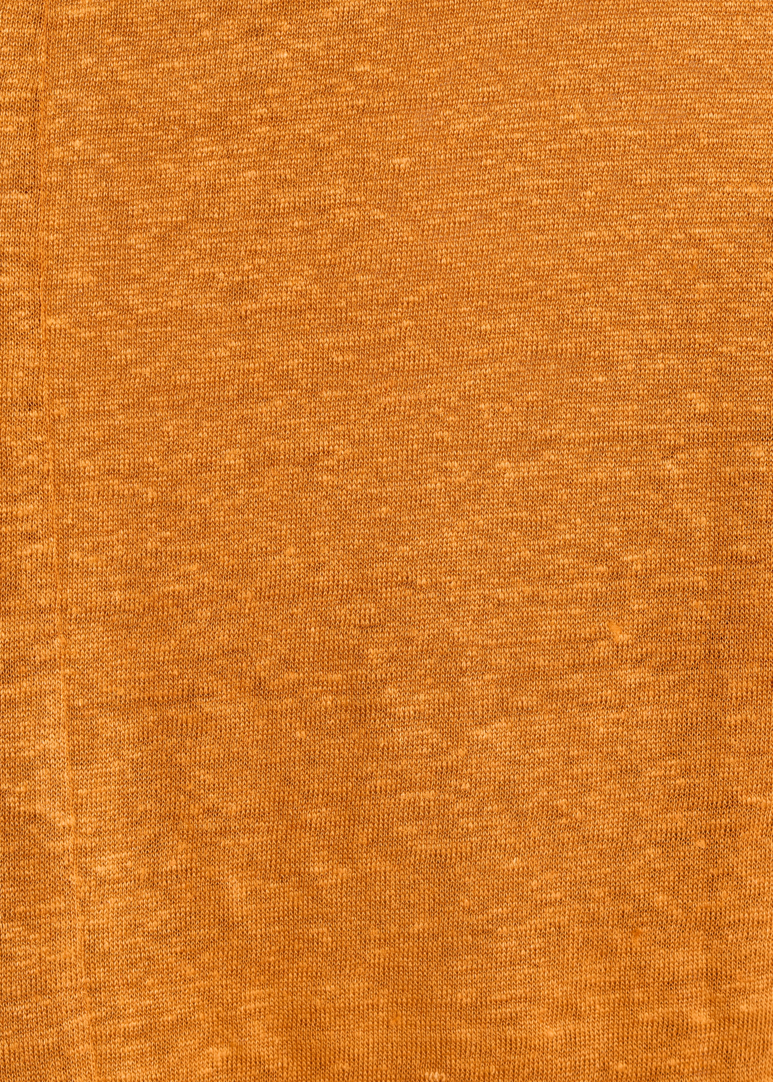 T-shirt droit ocre en jersey lin