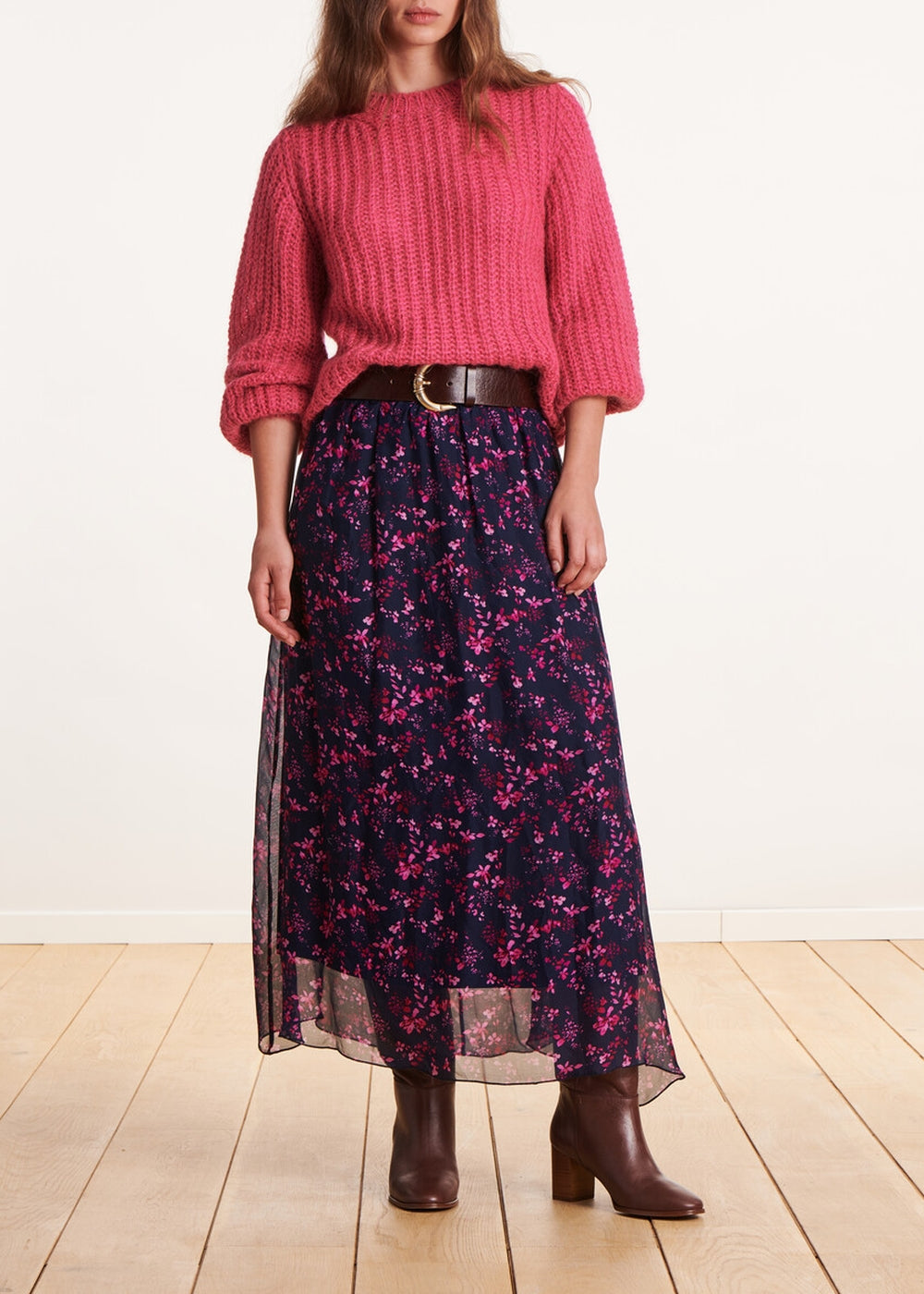 Ceinture aubergine boucle western