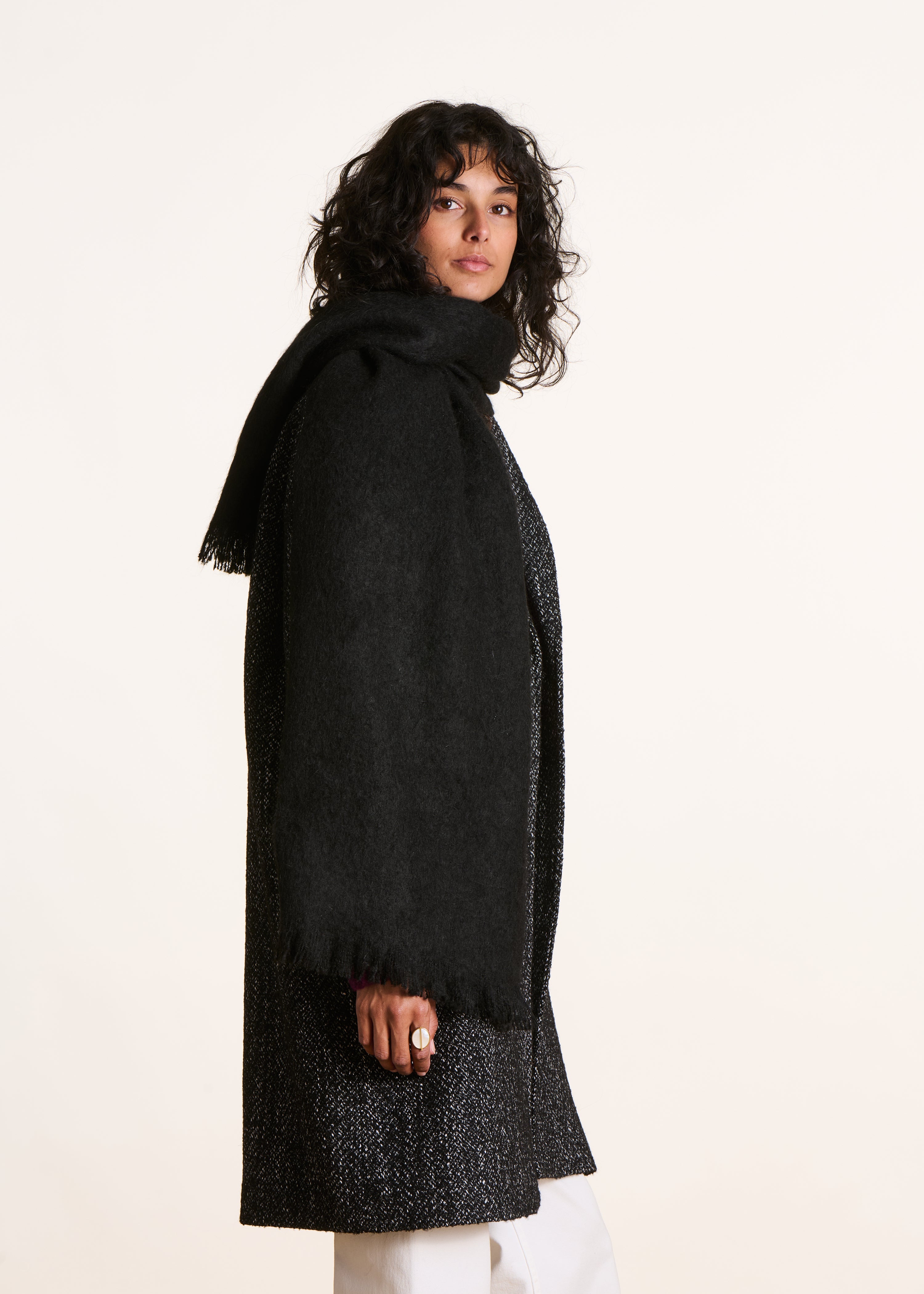 Plain black scarf