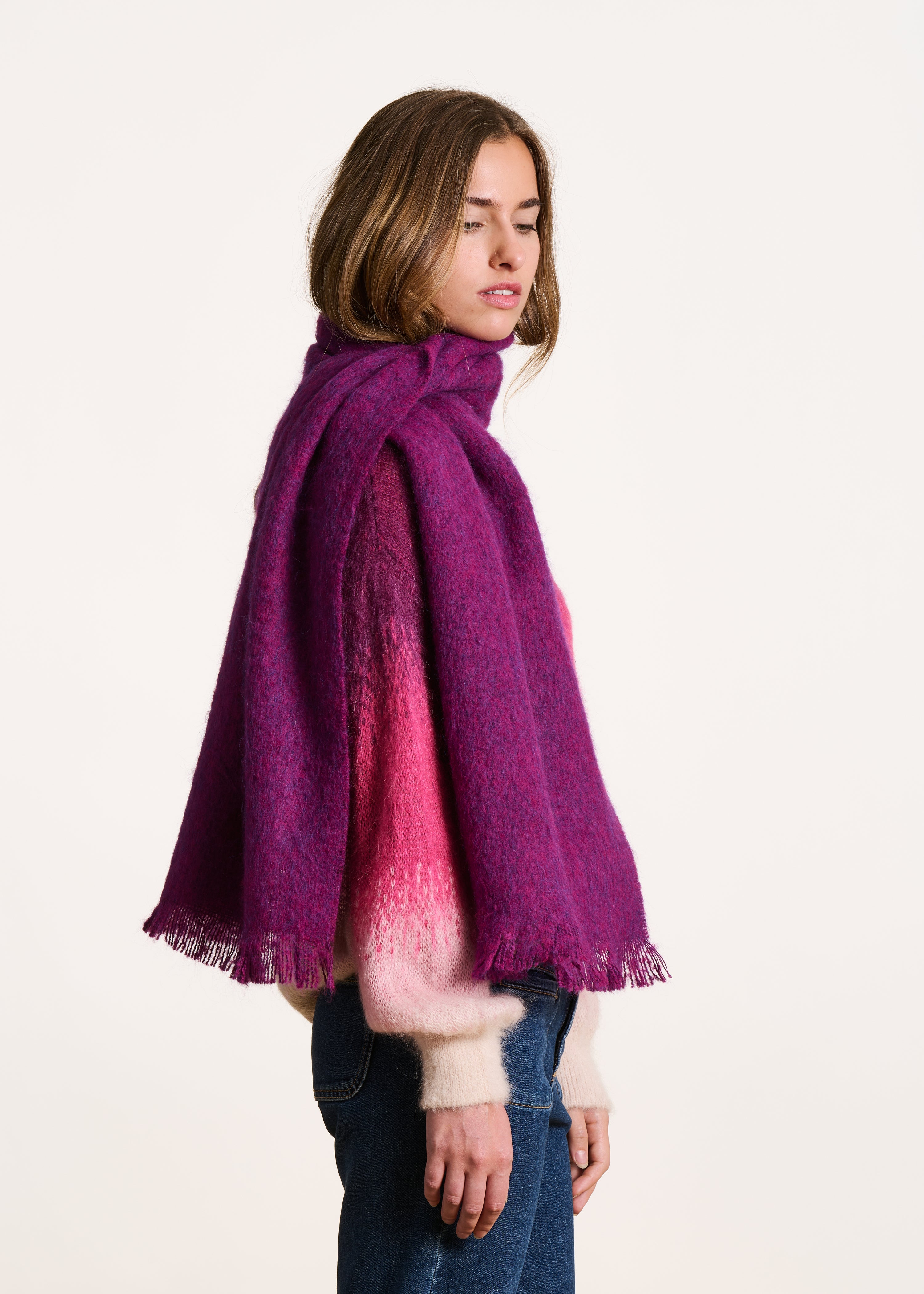Plain plum scarf