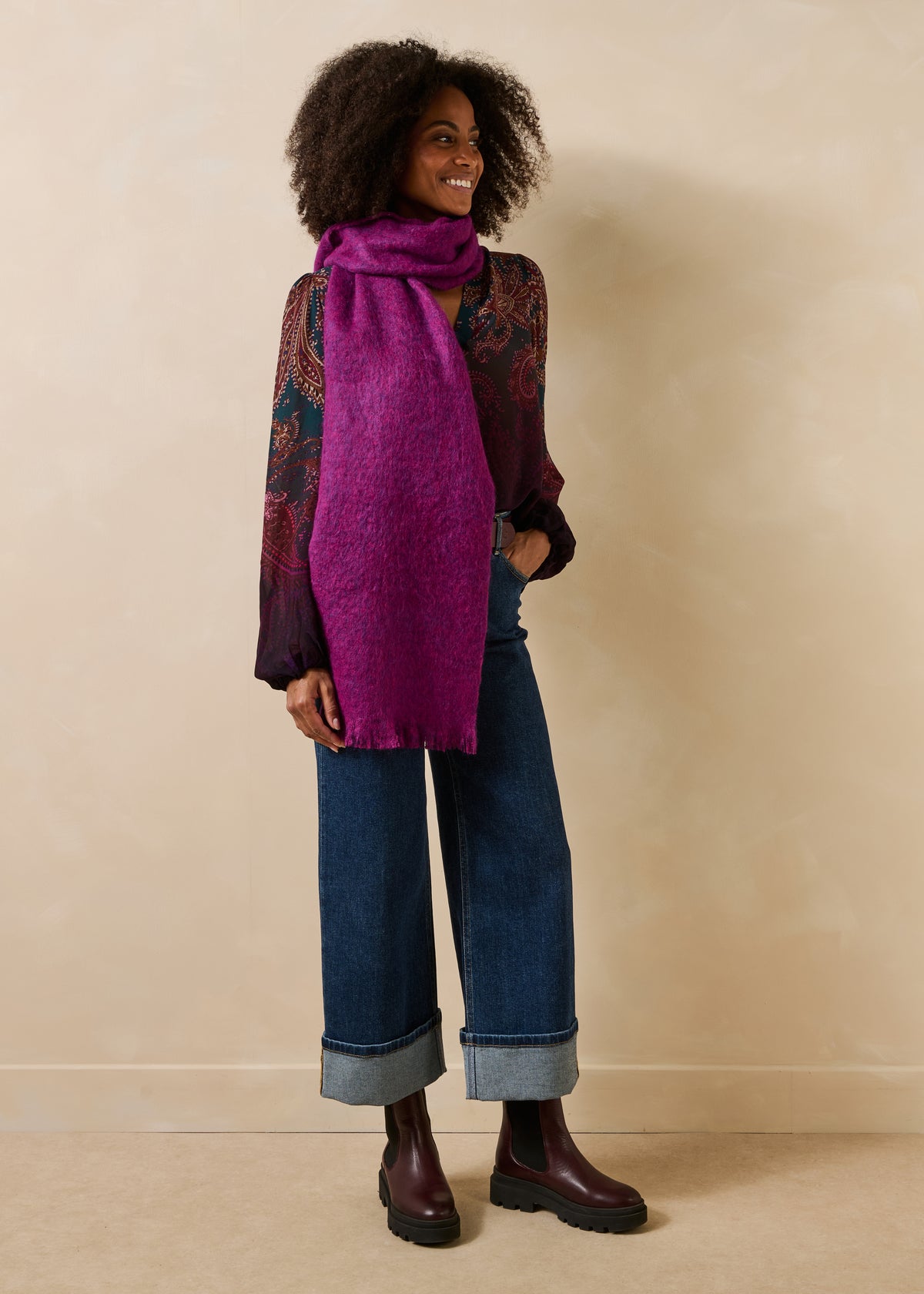 Plum scarf - Zlarina