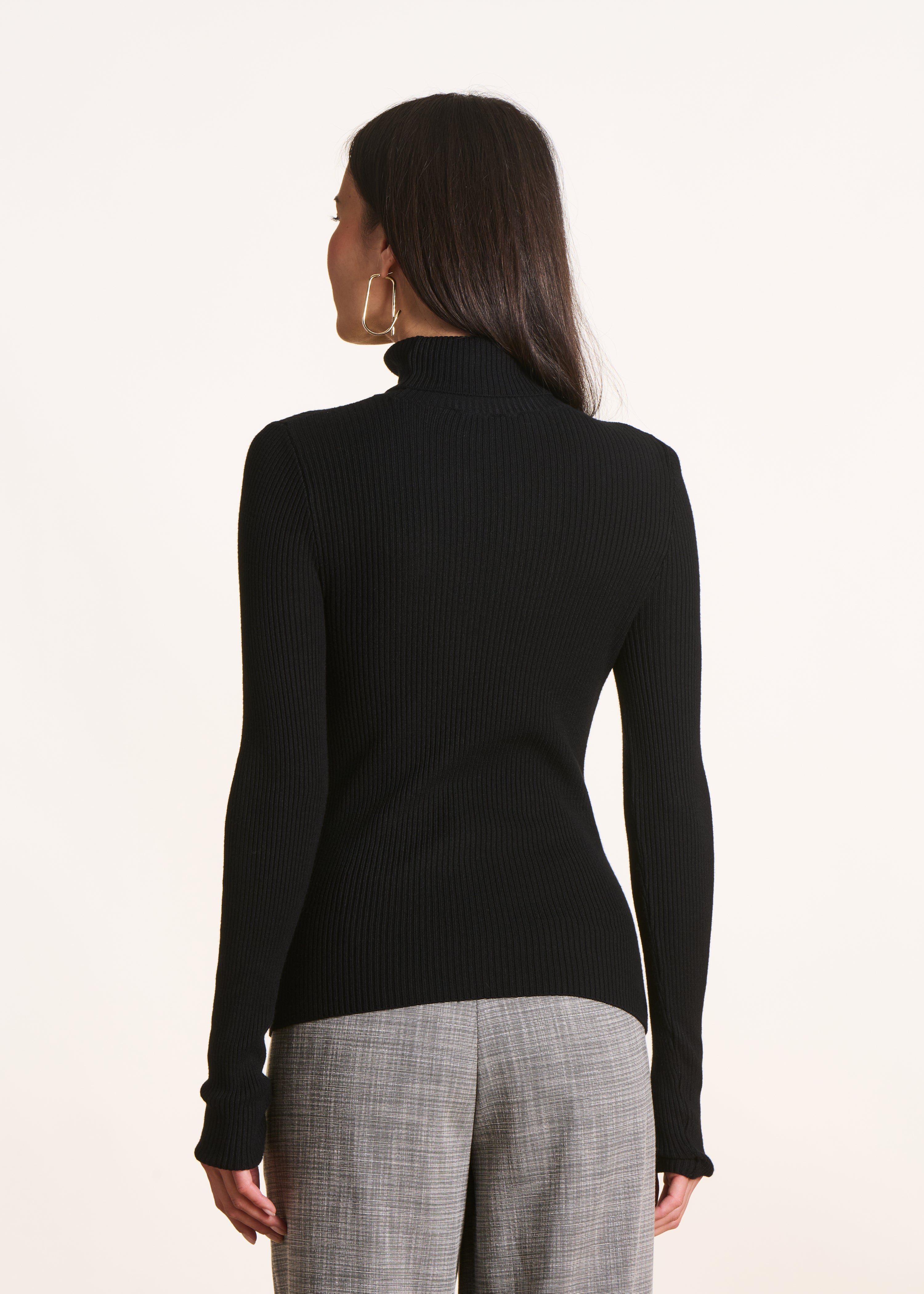 schwarz Sockenpullover mit Rollkragen