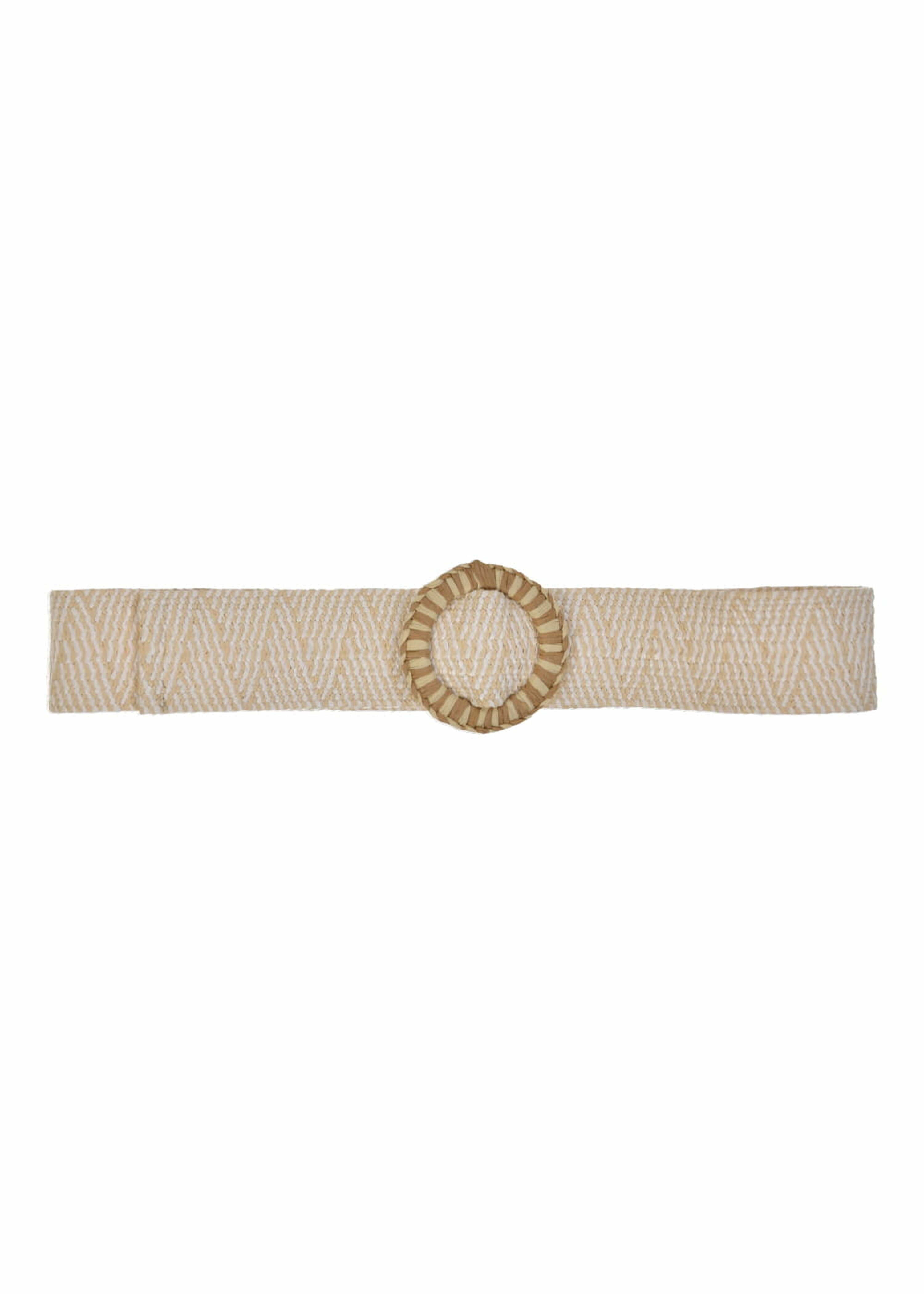 Cintura elastica beige con fibbia grande