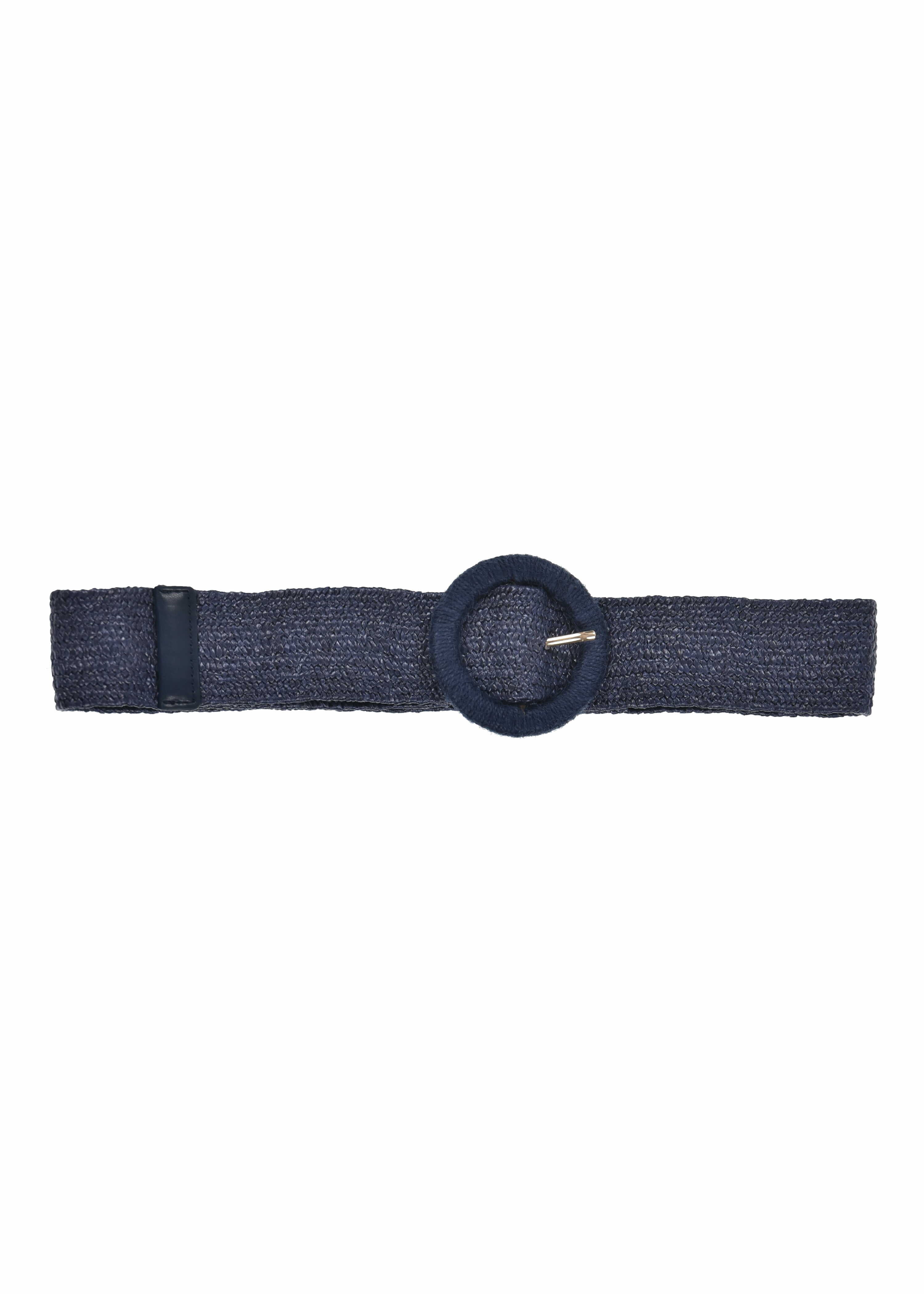 Marineblauwe elastische riem van textiel