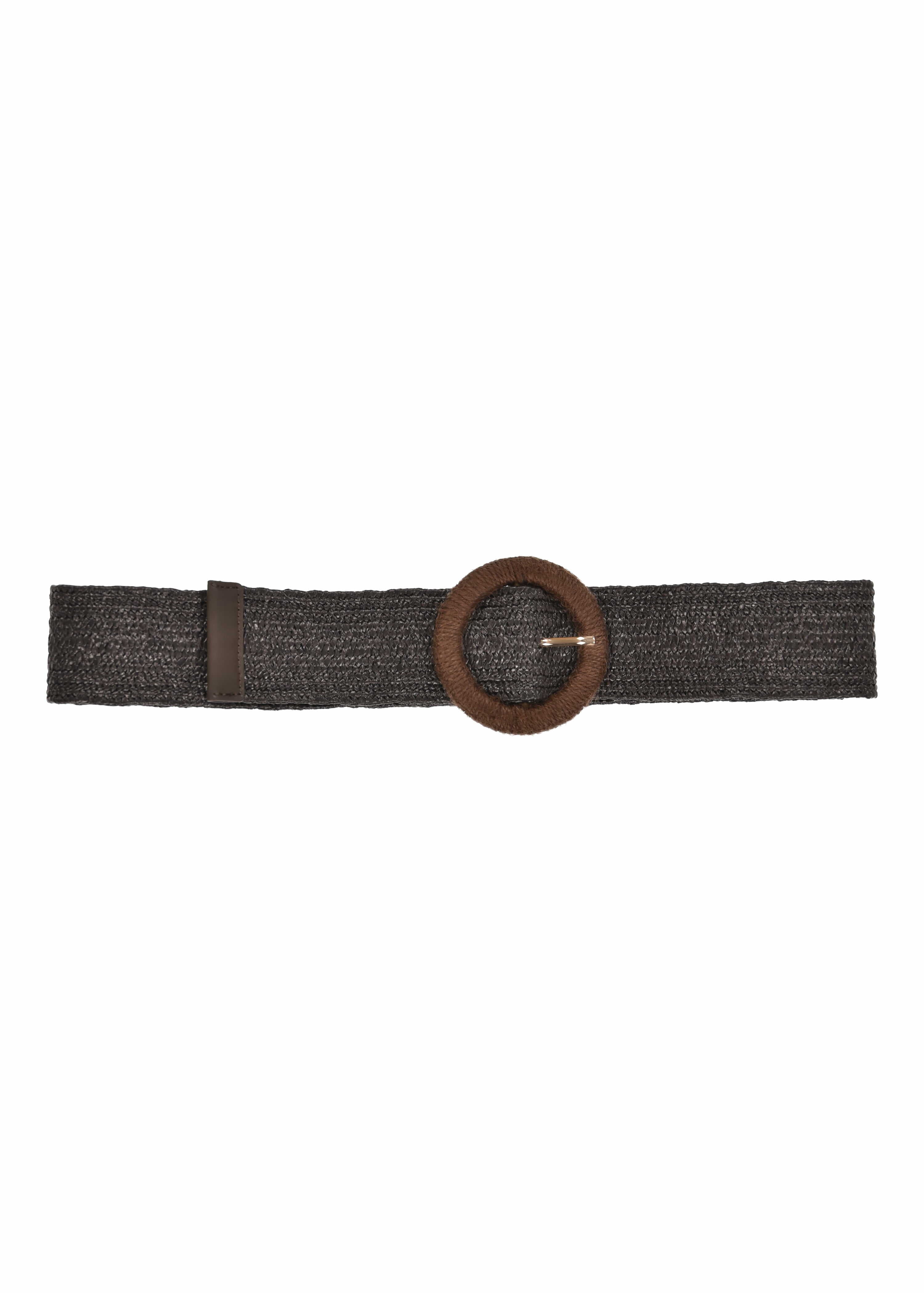 Elasticated brown textile belt