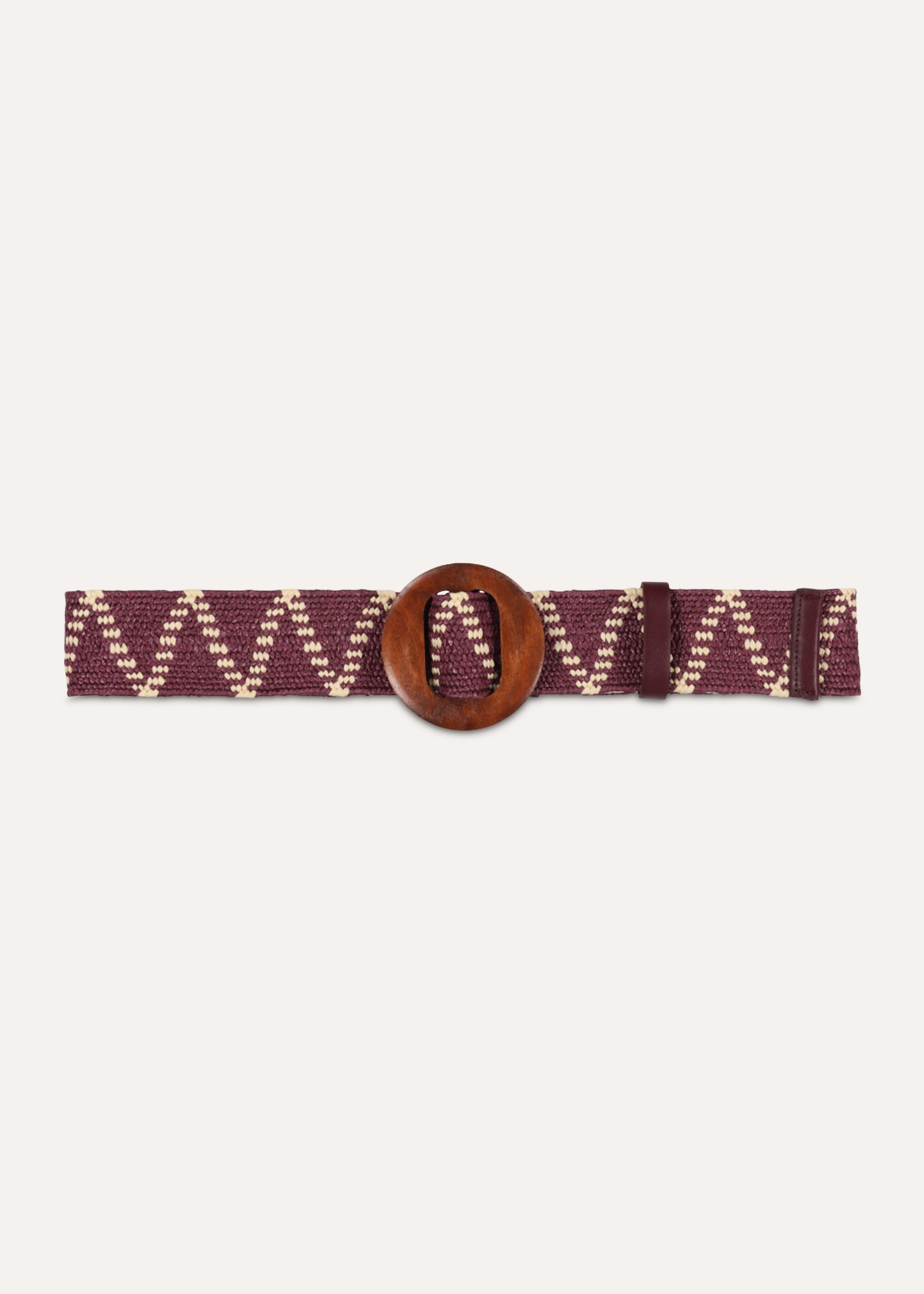 Cintura elastica viola con fibbia in legno