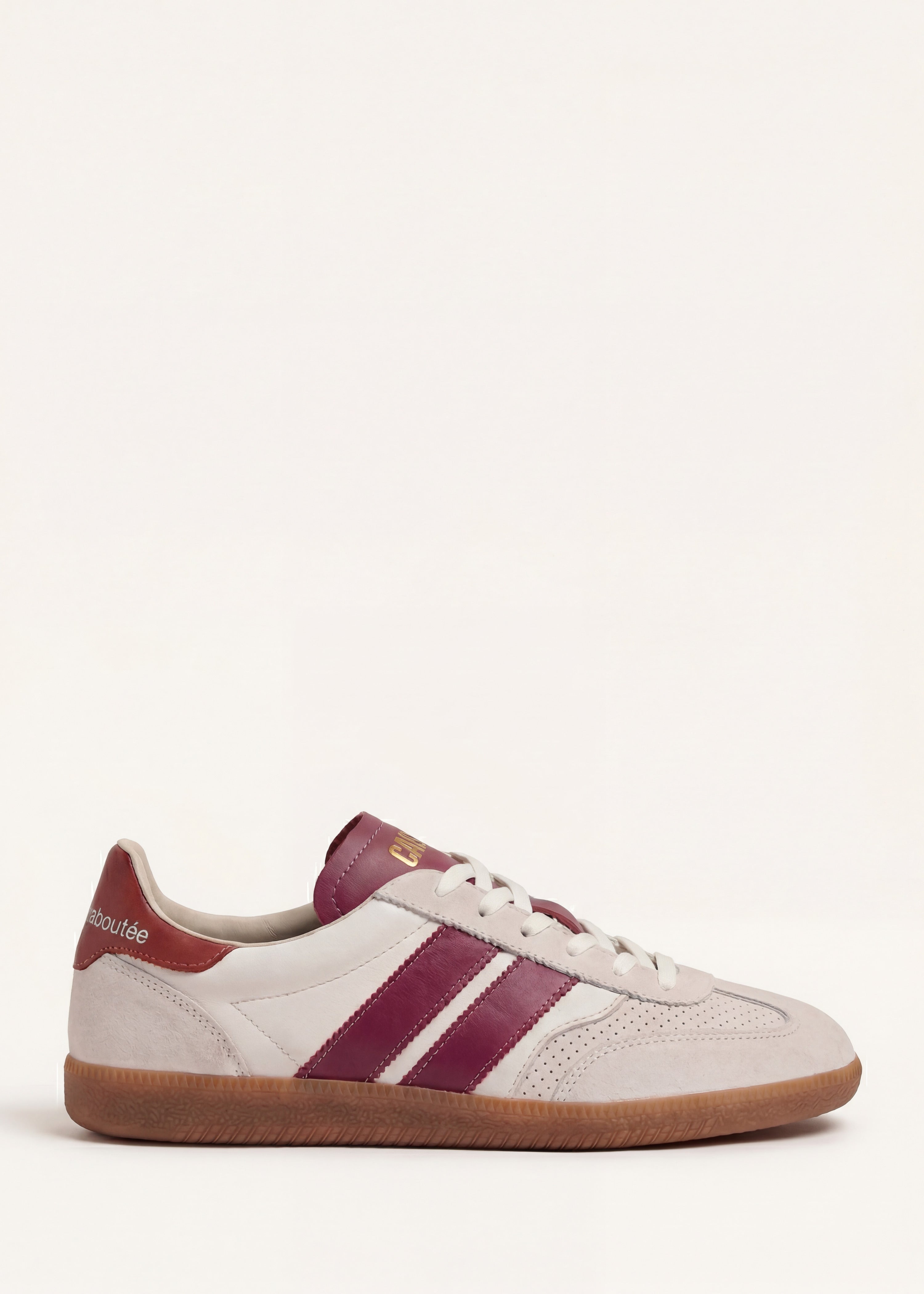 Asymmetrische paarse leren sneakers