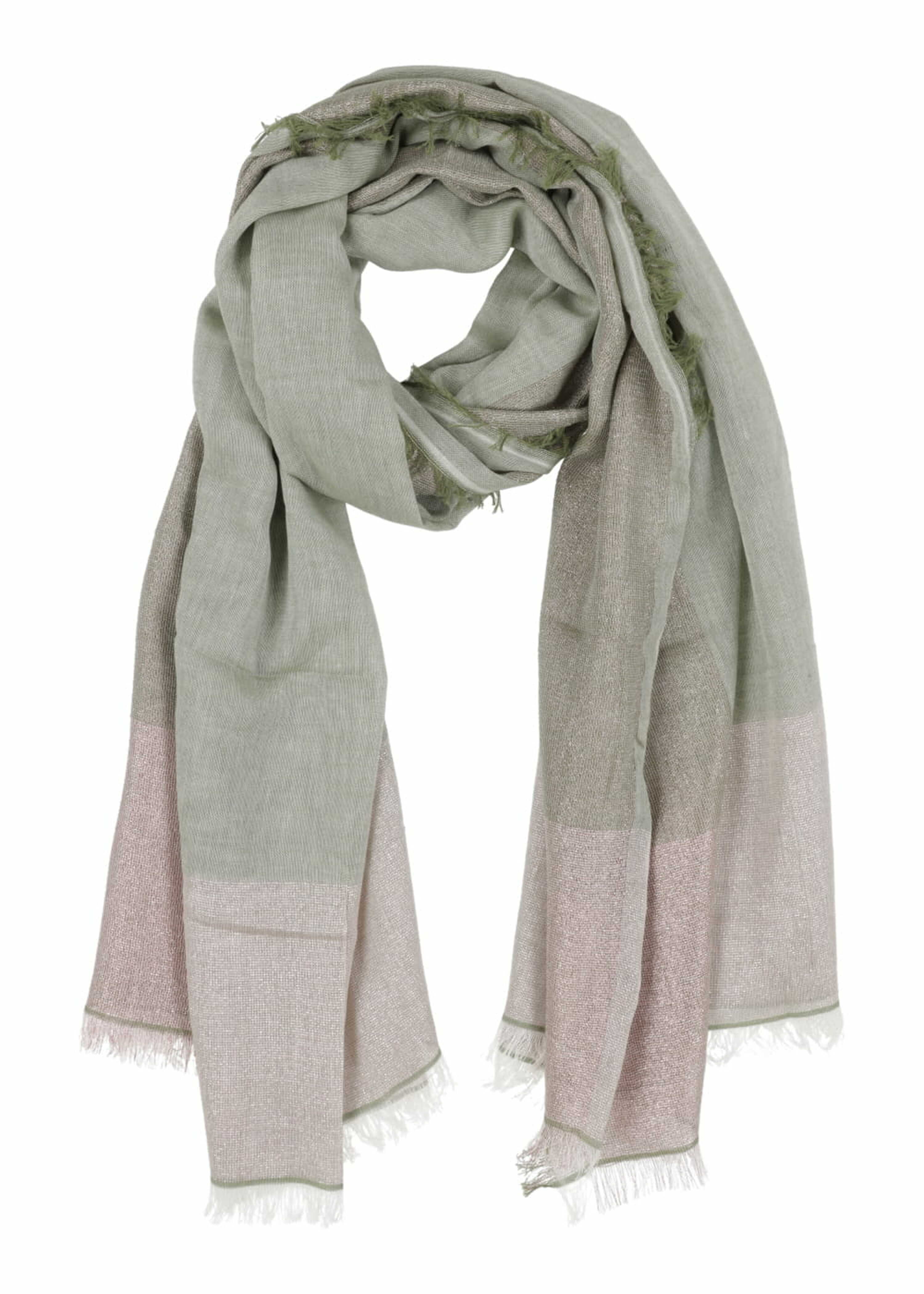 Two-tone cotton scarf with lurex