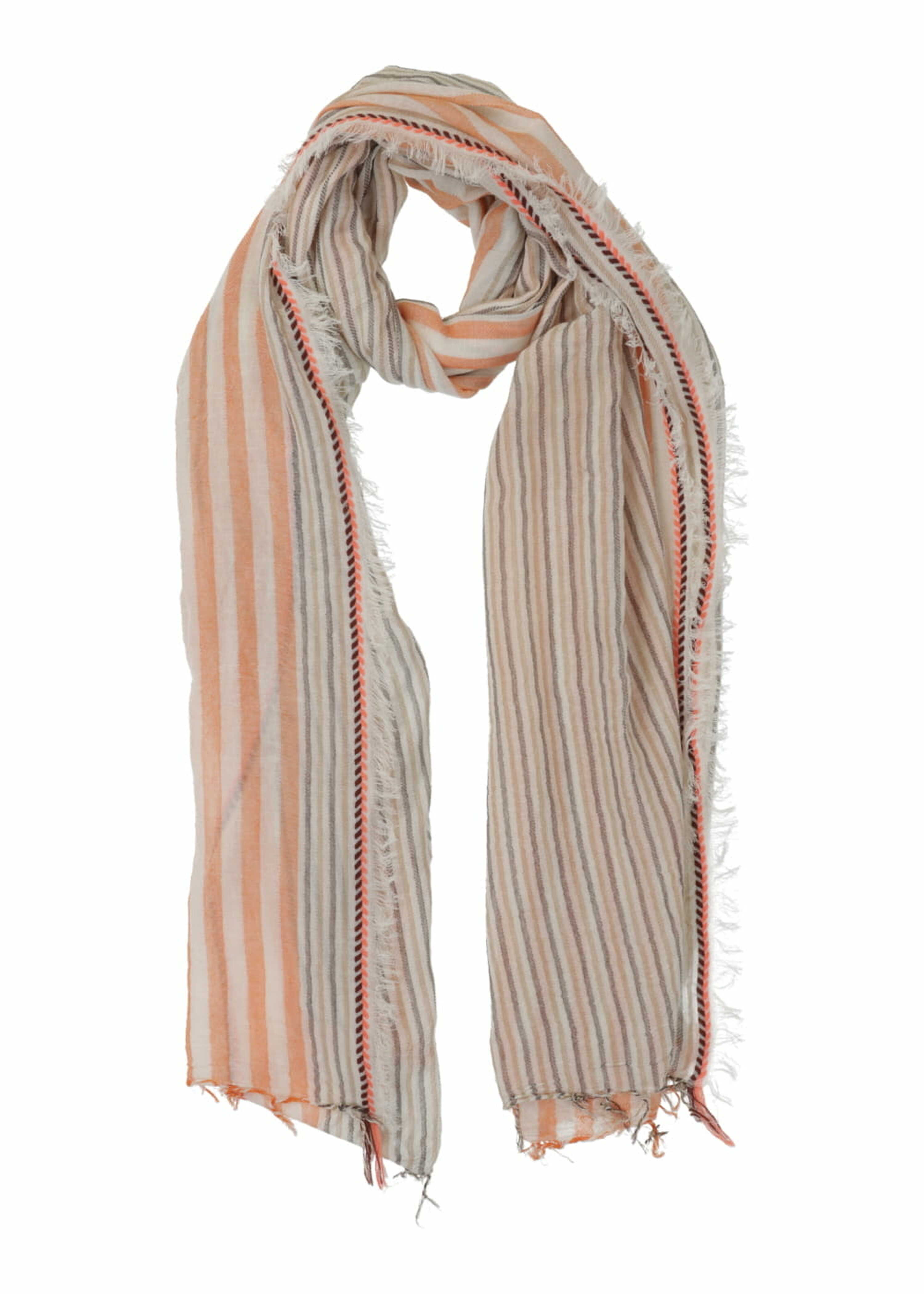 Pink striped scarf