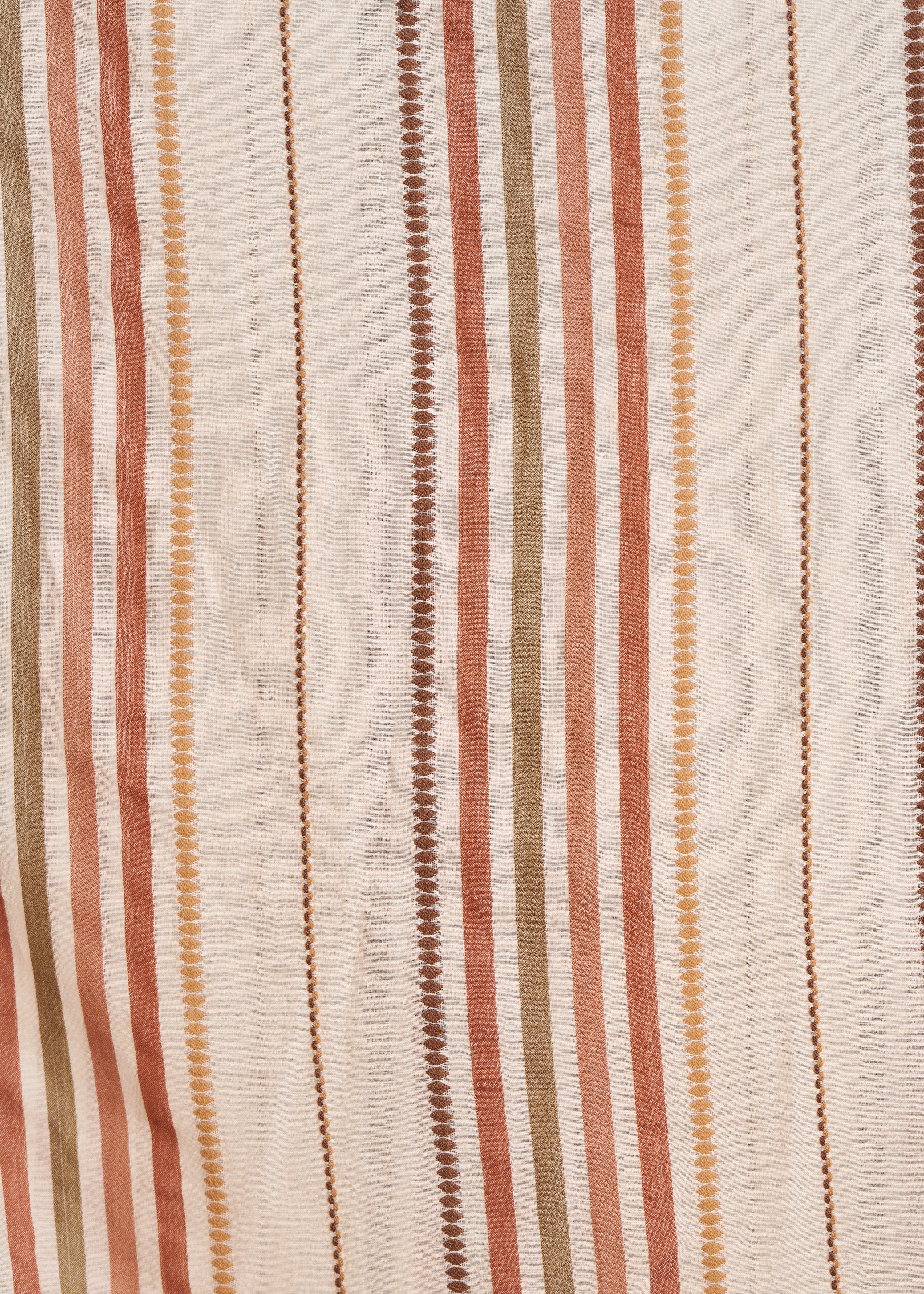 Foulard fines rayures en coton beige