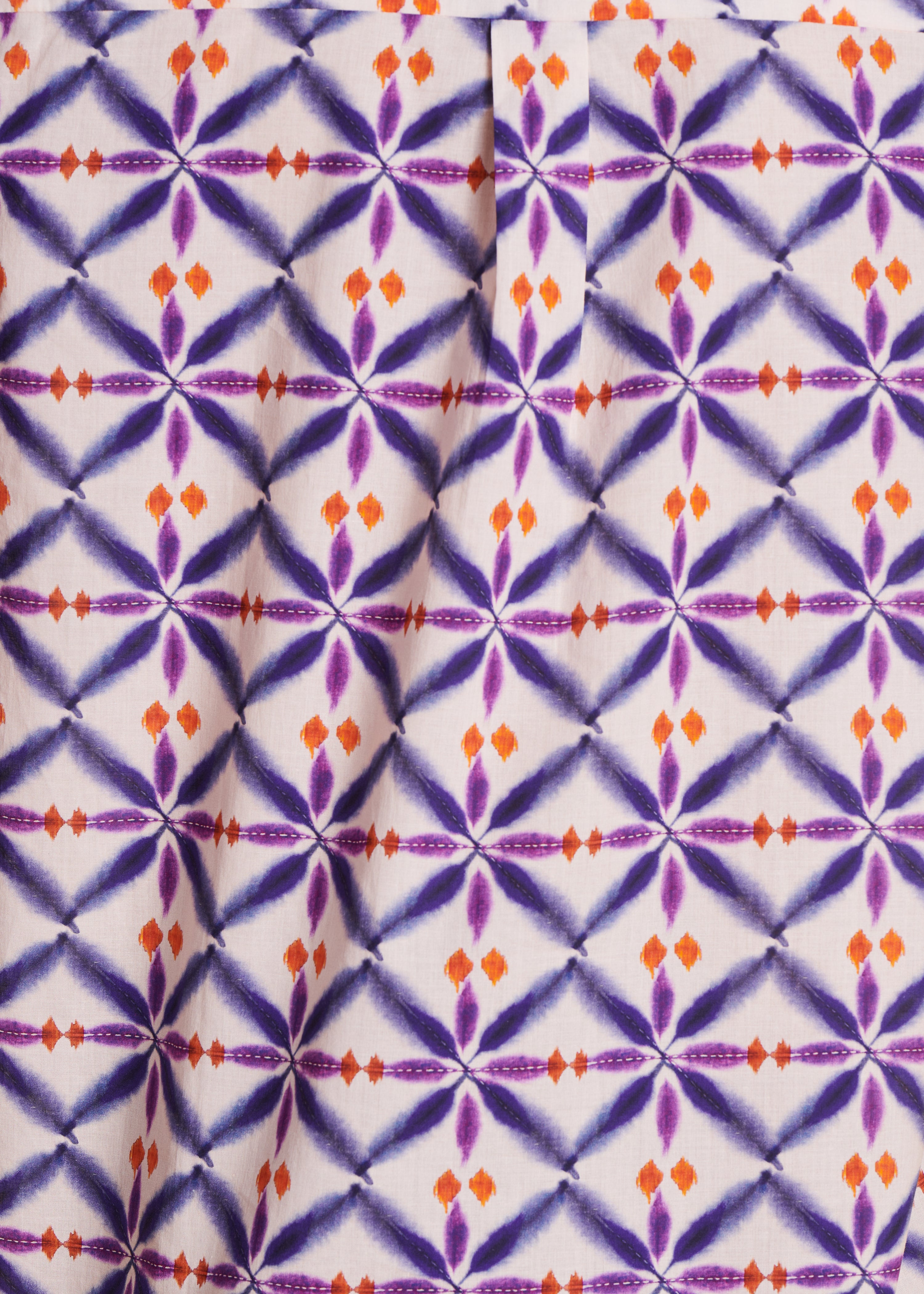 Camicia in voile di cotone stampato viola