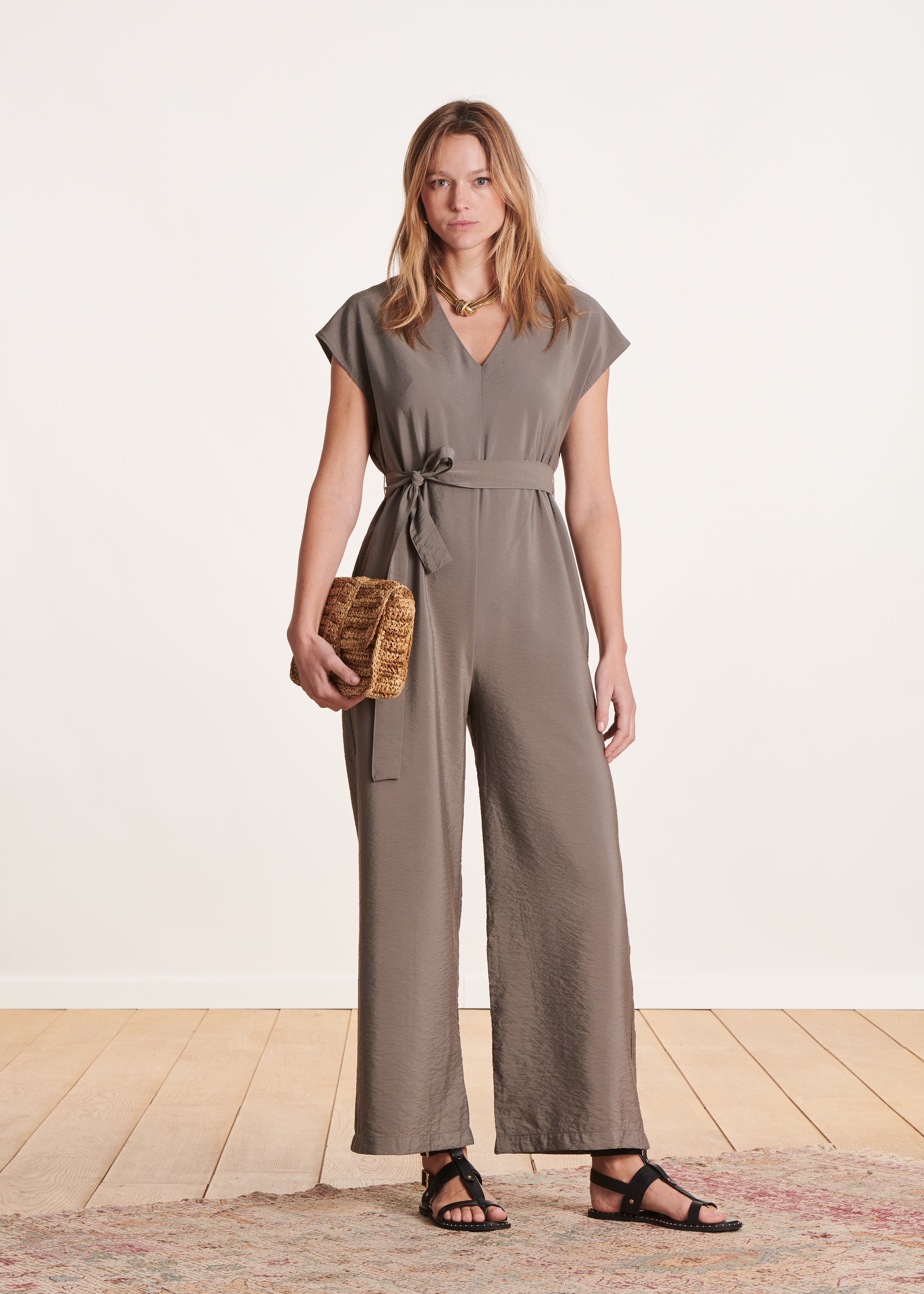 Combinaison pantalon kaki unie