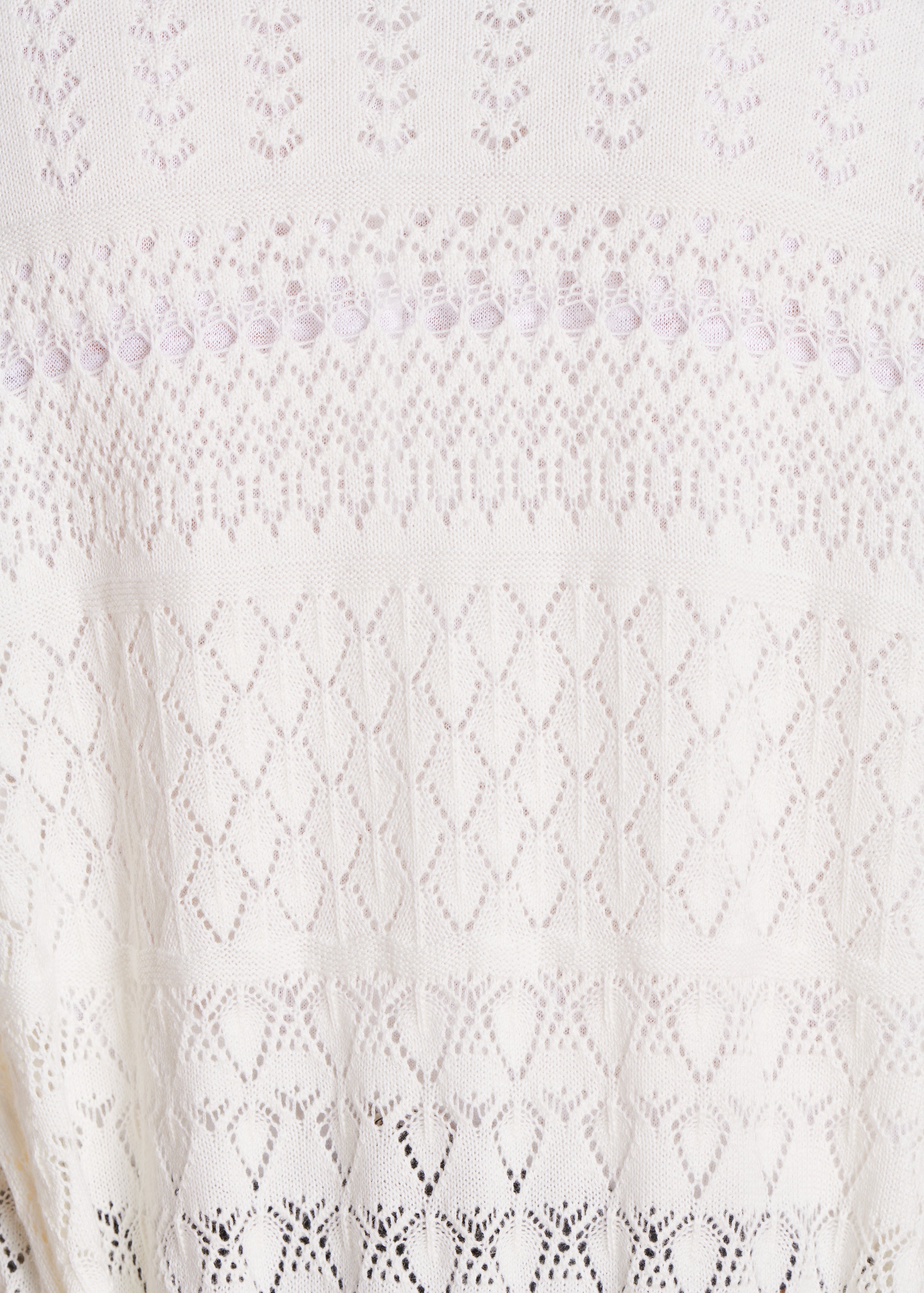 Lange ecrufarbene Strickjacke mit langen Ärmeln