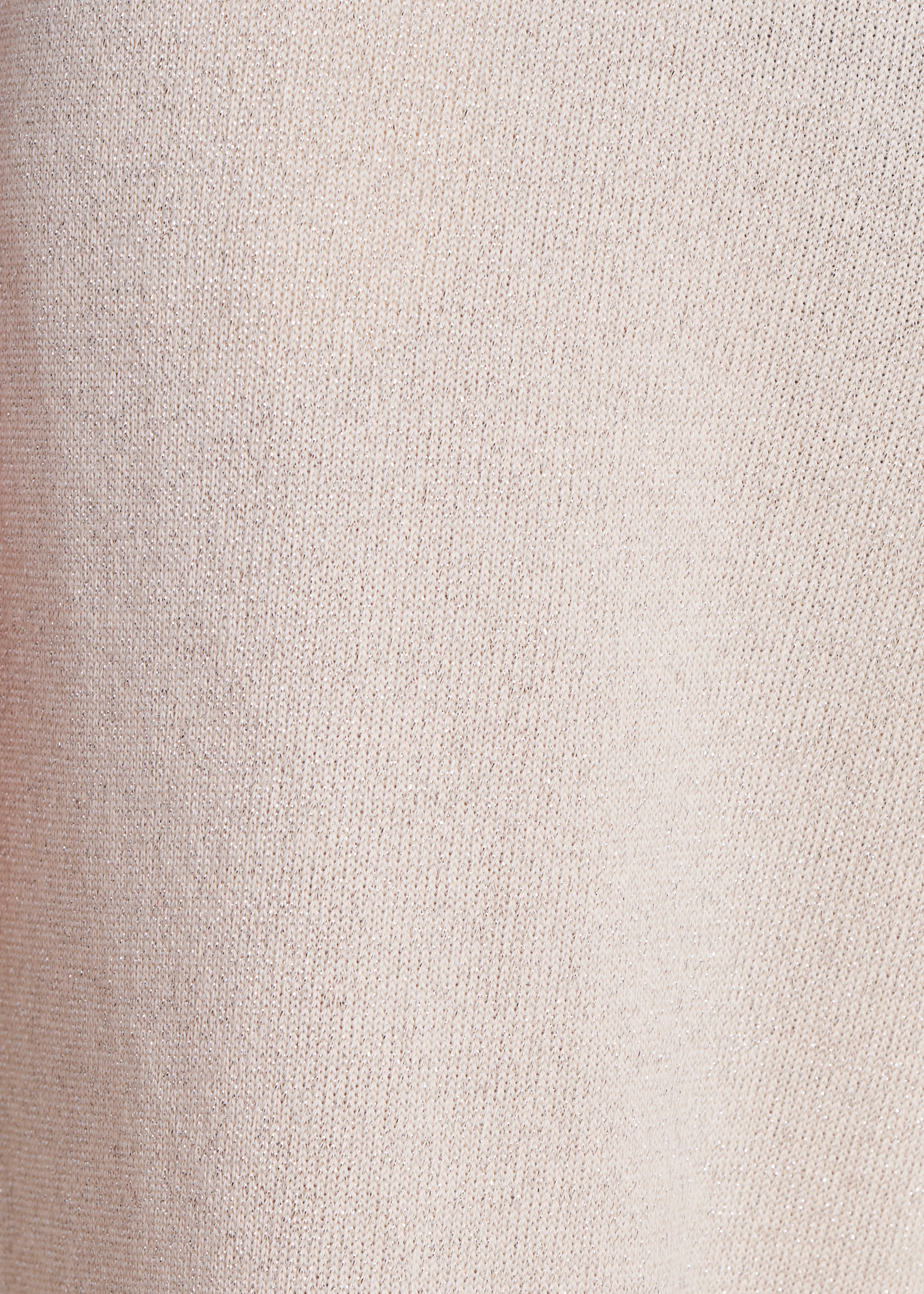 Weite ecrufarbene Hose aus Maschenware mit elastischer Taille