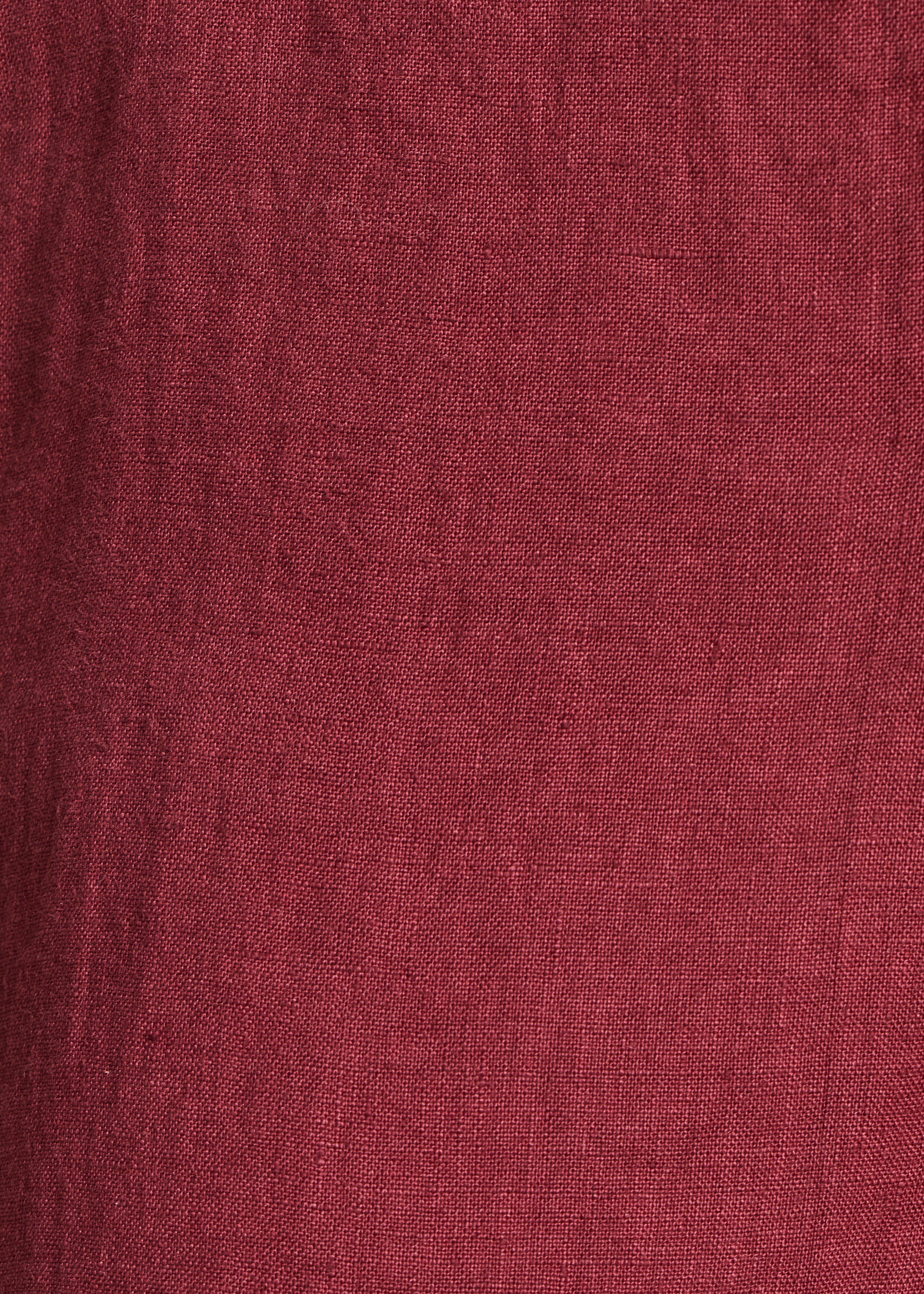 Rechte en wijde bordeaux linnen broek met hoge taille