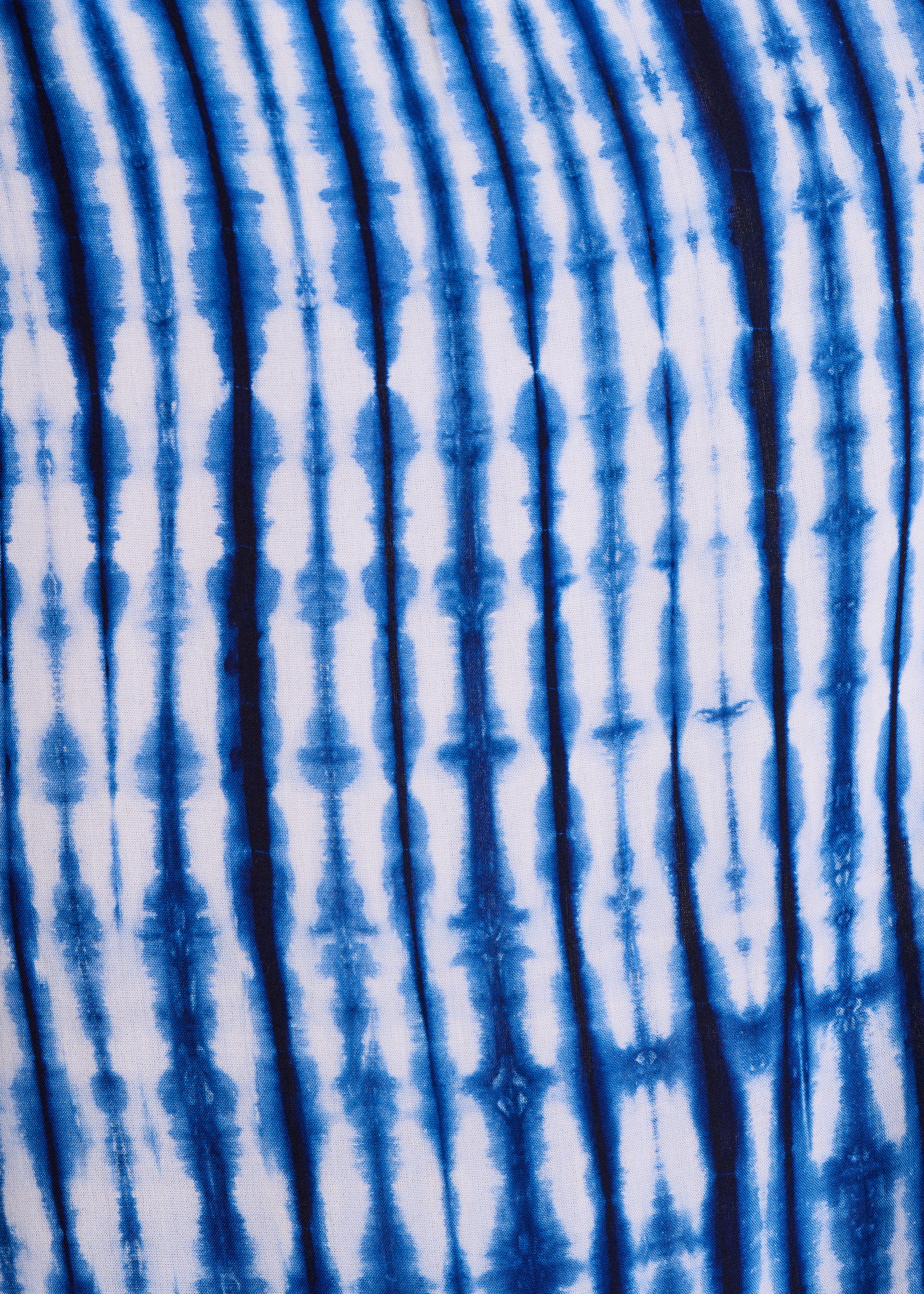 Blue tie & dye print wide-leg trousers