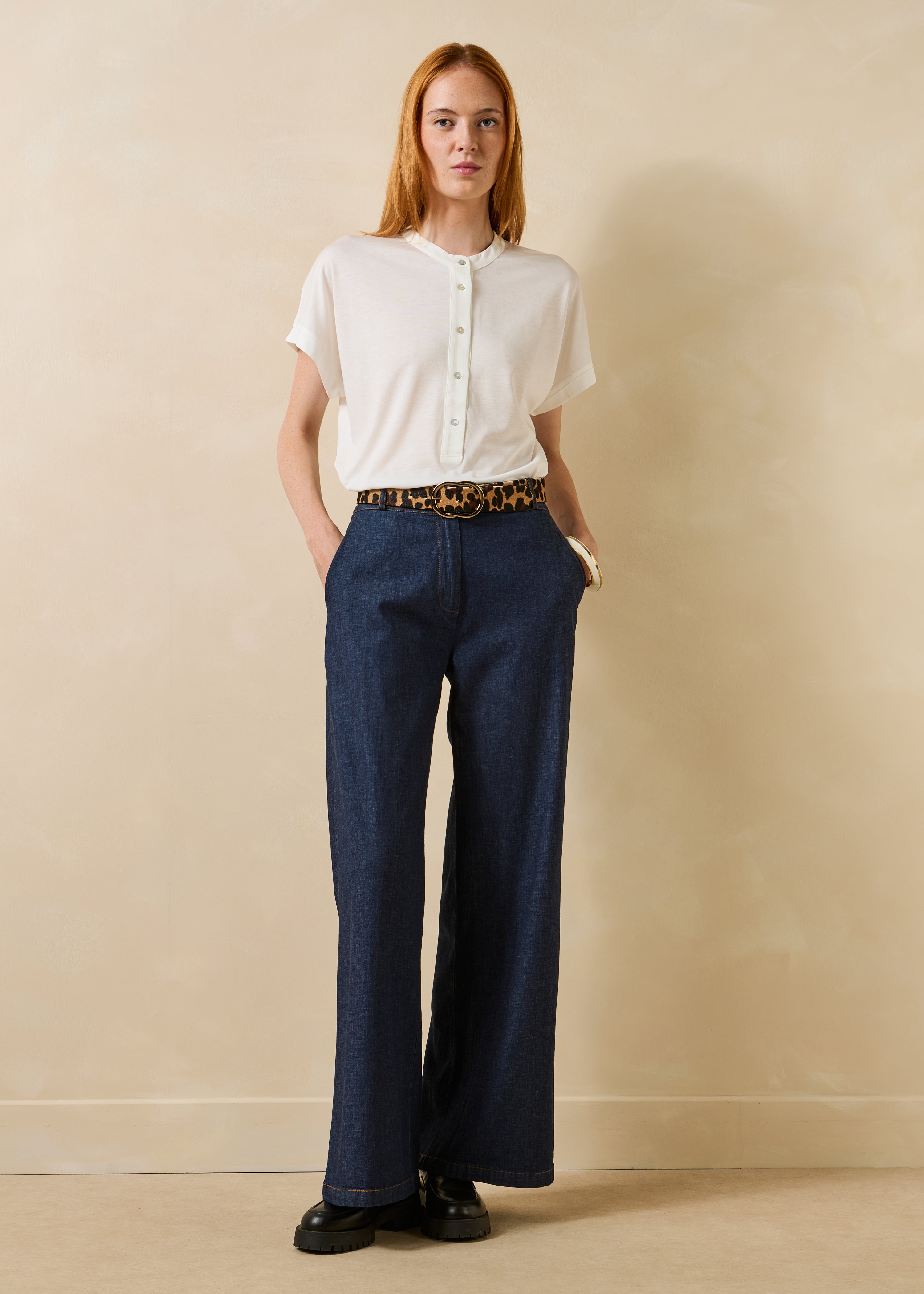 Pantalon bleu brut