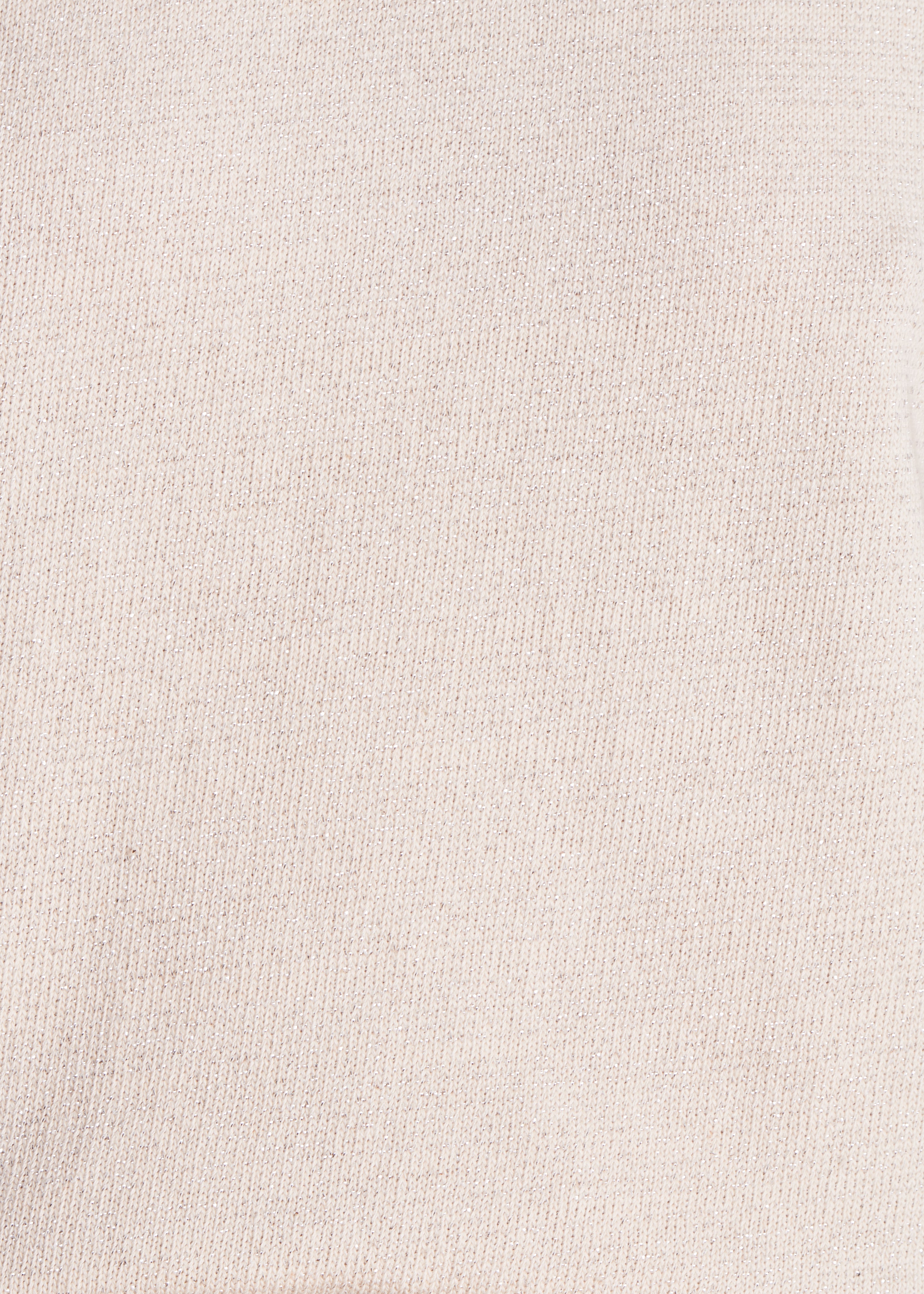 Unifarbener rohweißer Pullover mit kurzen Ärmeln und Rundhalsausschnitt