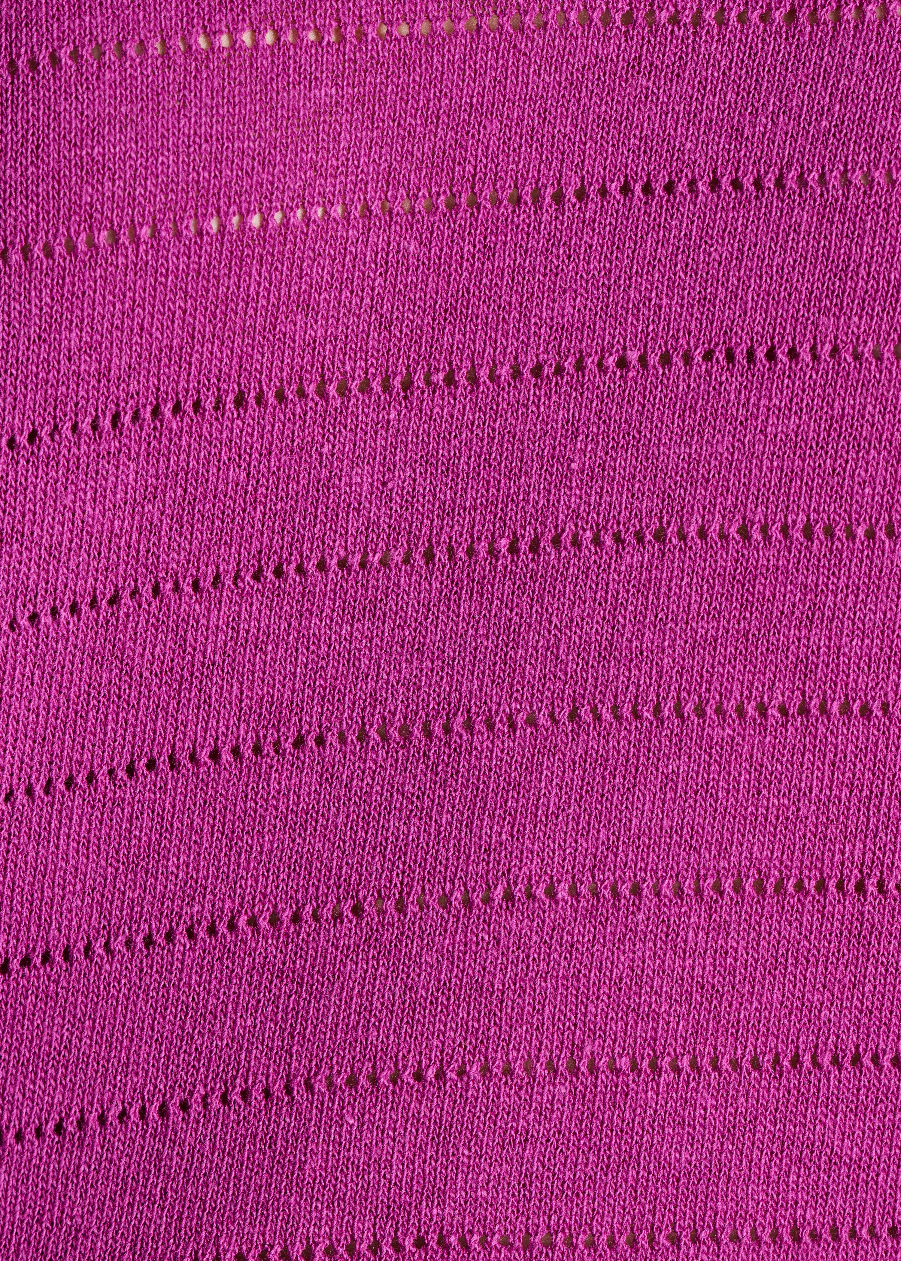 Oversized purple openwork short-sleeve sweater