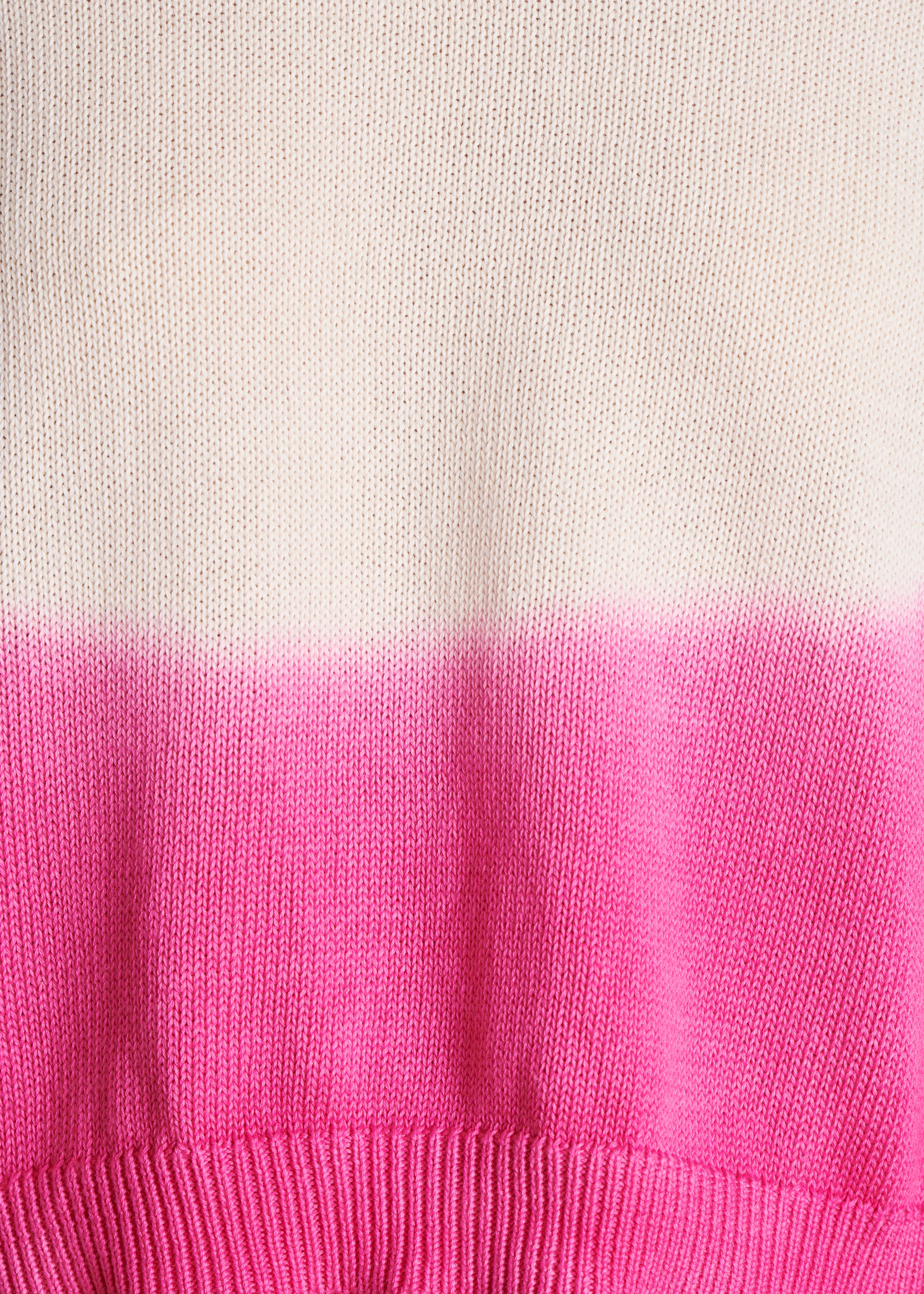 Kurzer Pullover aus Baumwolle mit Dip-Dye-Druck in Rosa