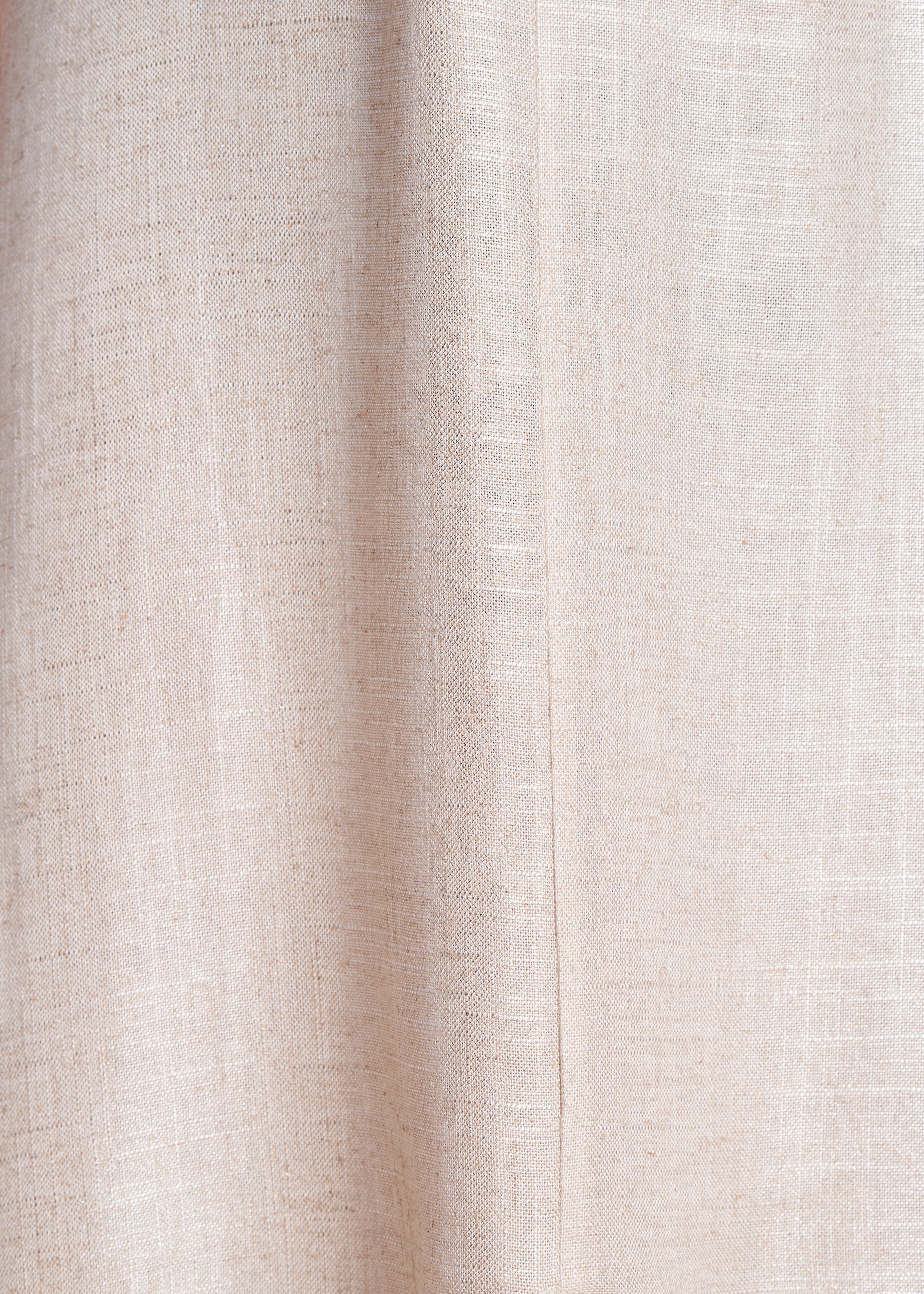 Robe mi-longue cache-cœur beige irisé en lin foiled
