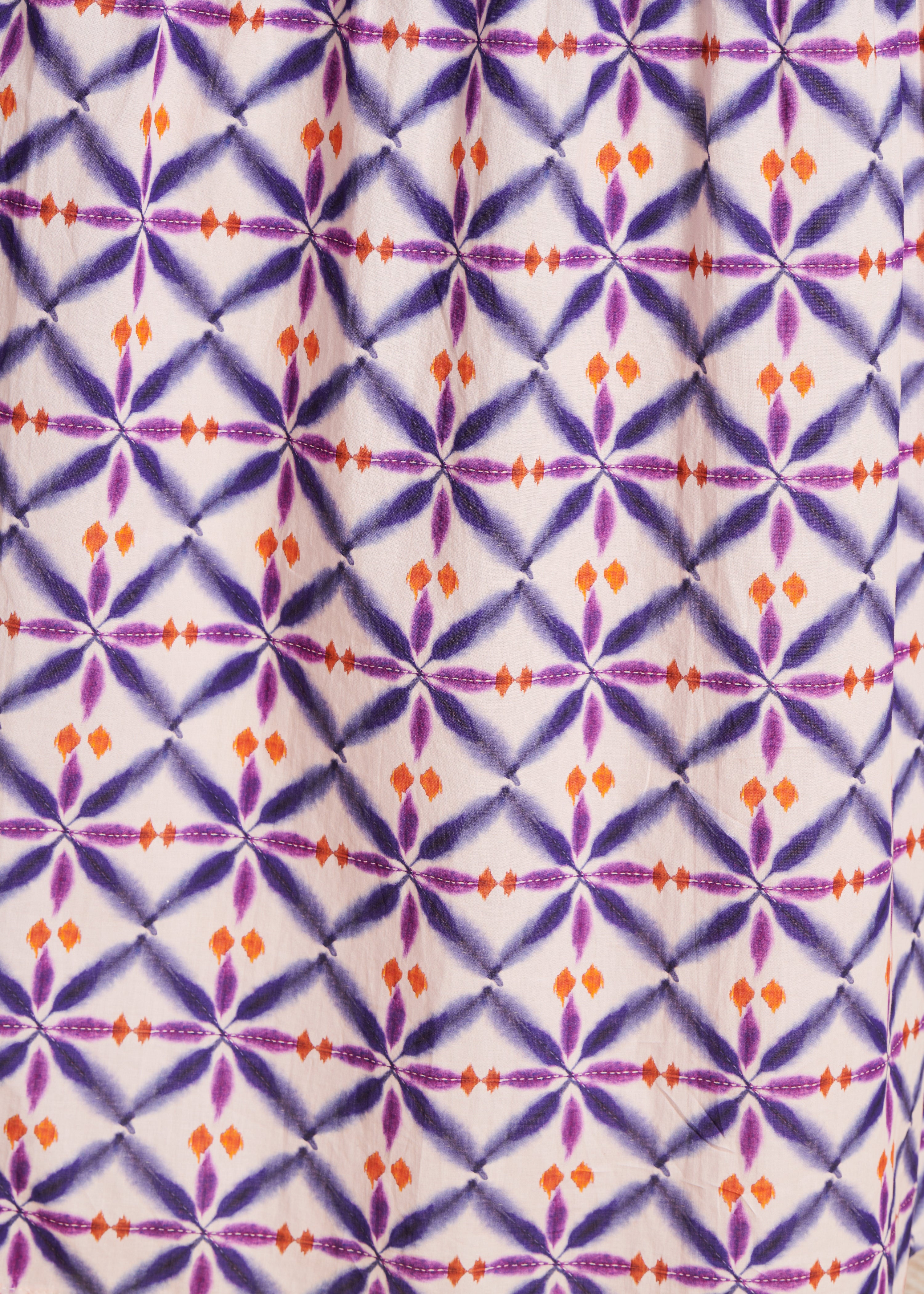 Robe longue en voile de coton à imprimé violet